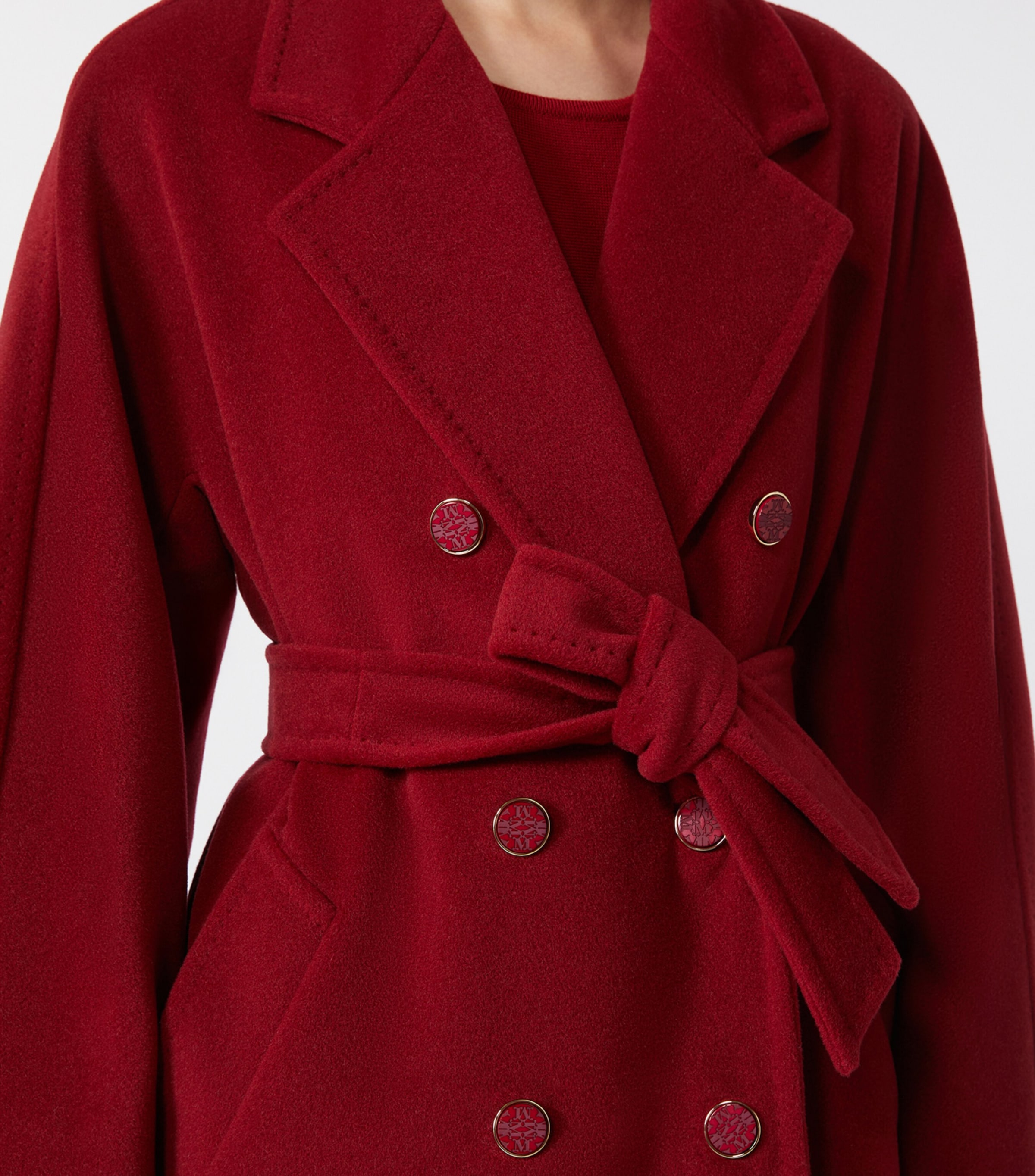 Virgin Wool-Cashmere Overcoat DARK RED Image 5