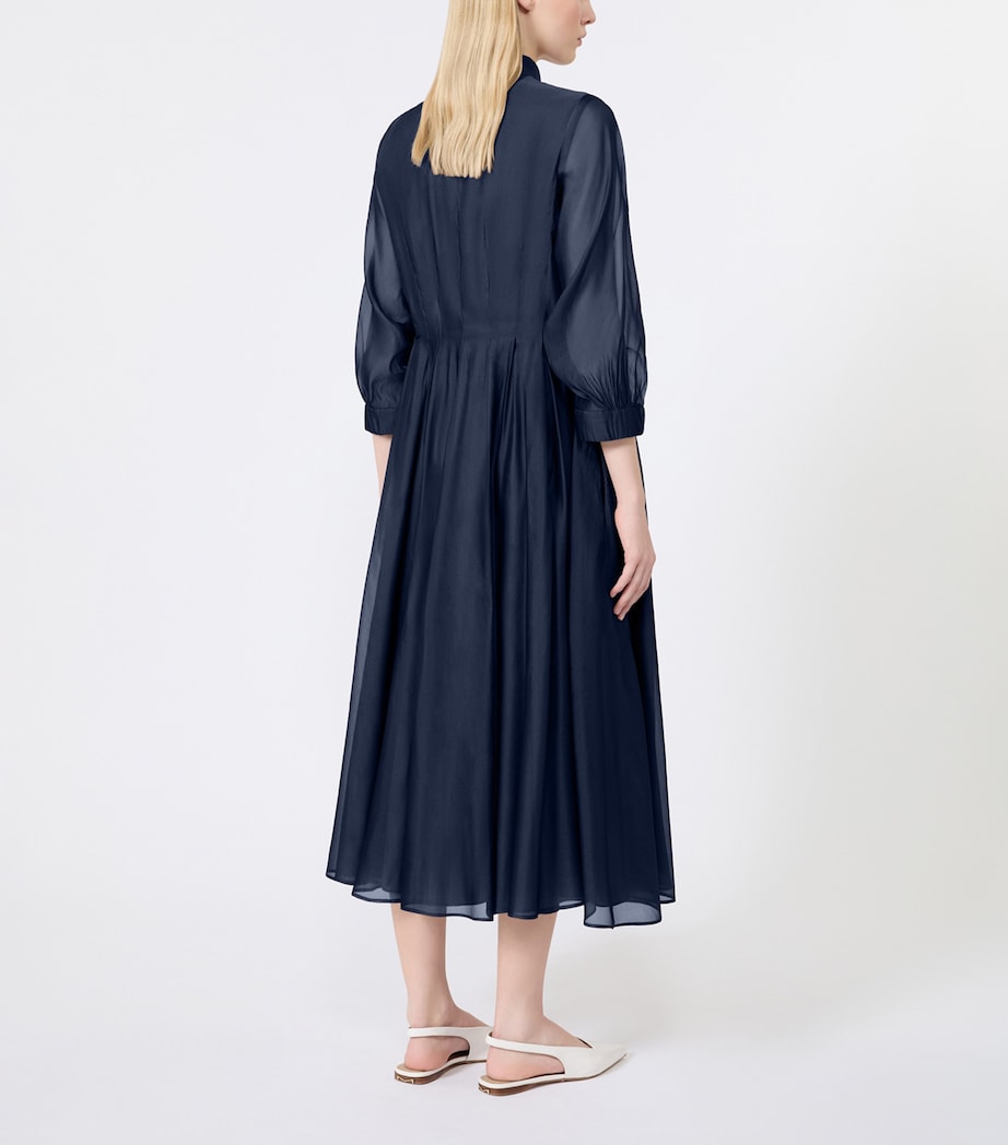 Max Mara Womens Silk-Blend Midi Shirt Dress Ultramarine Image 4