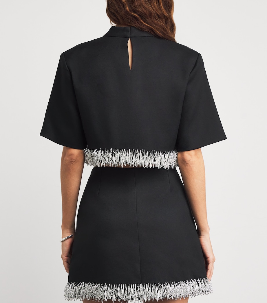 Embellished Jalen Crop Top BLACK Image 4