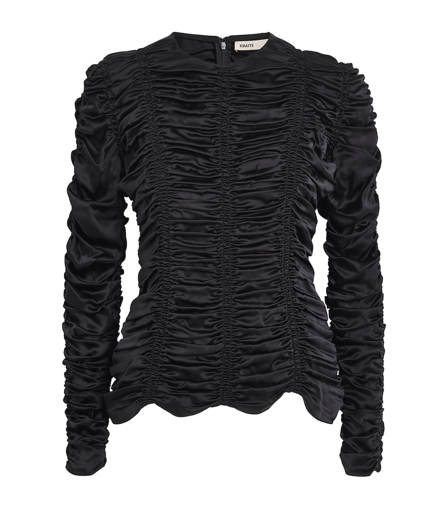 Khaite Womens Silk Charmeuse Rory Blouse Black Image 1