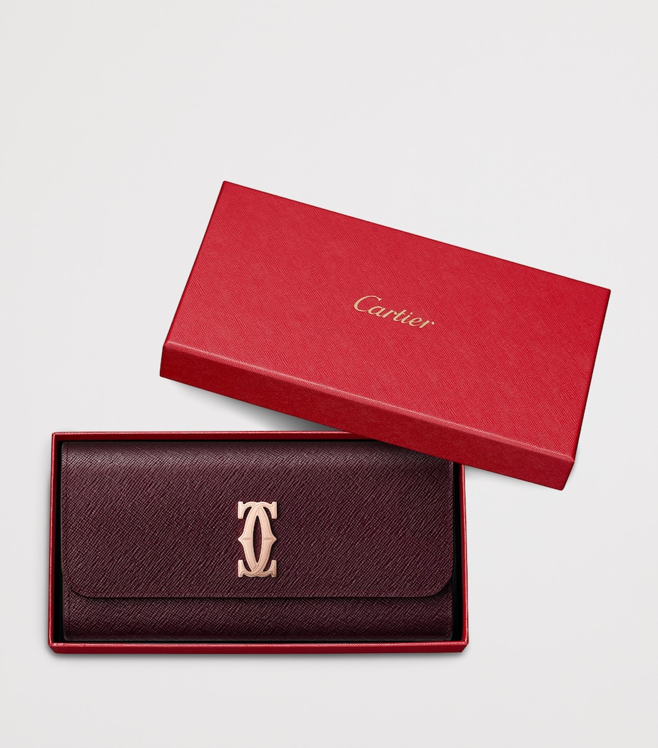 Leather C de Cartier International Wallet GRAPE Image 3