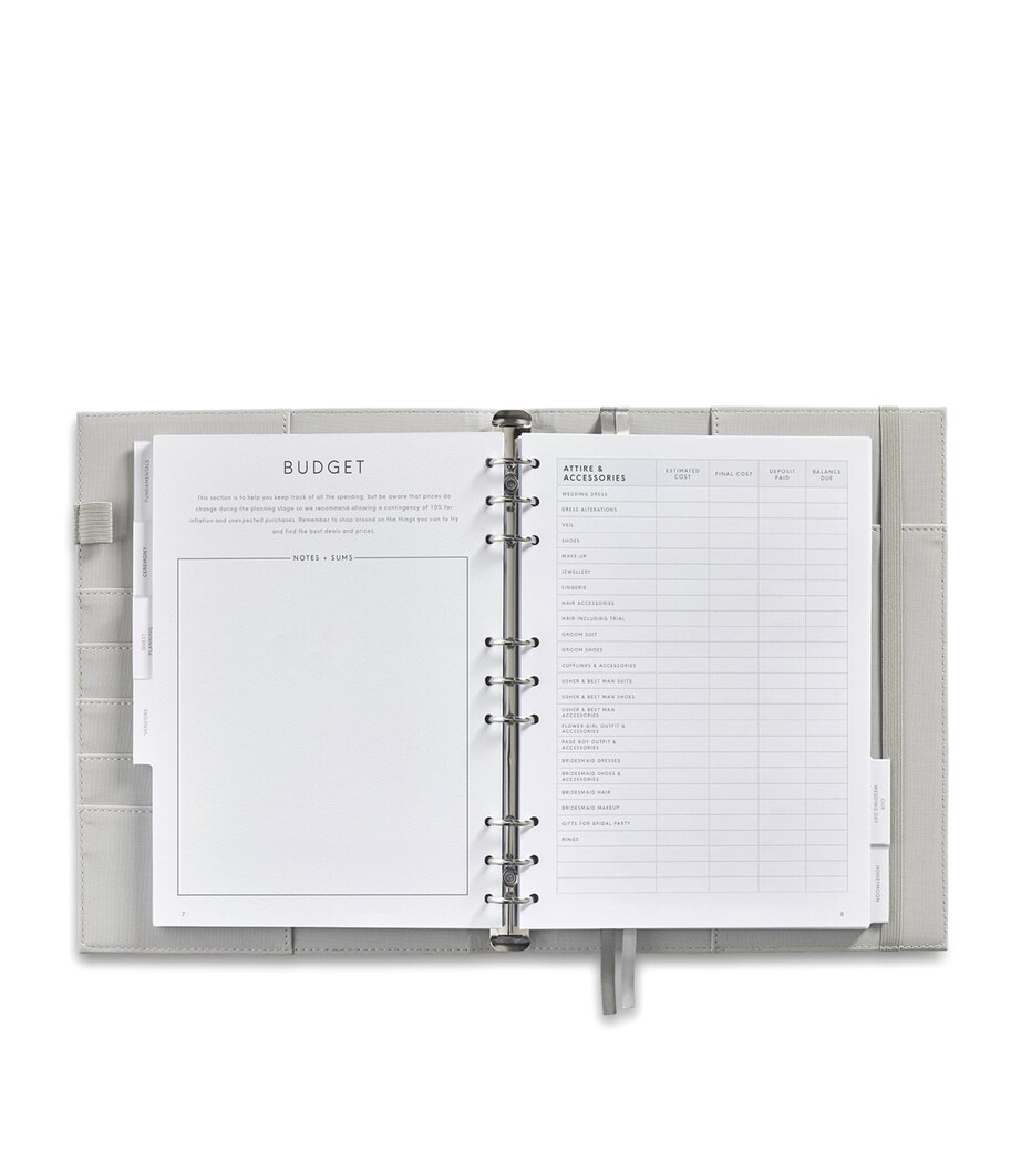 Scribble & Dot Faux Leather Wedding Planner Binder Grey Image 4