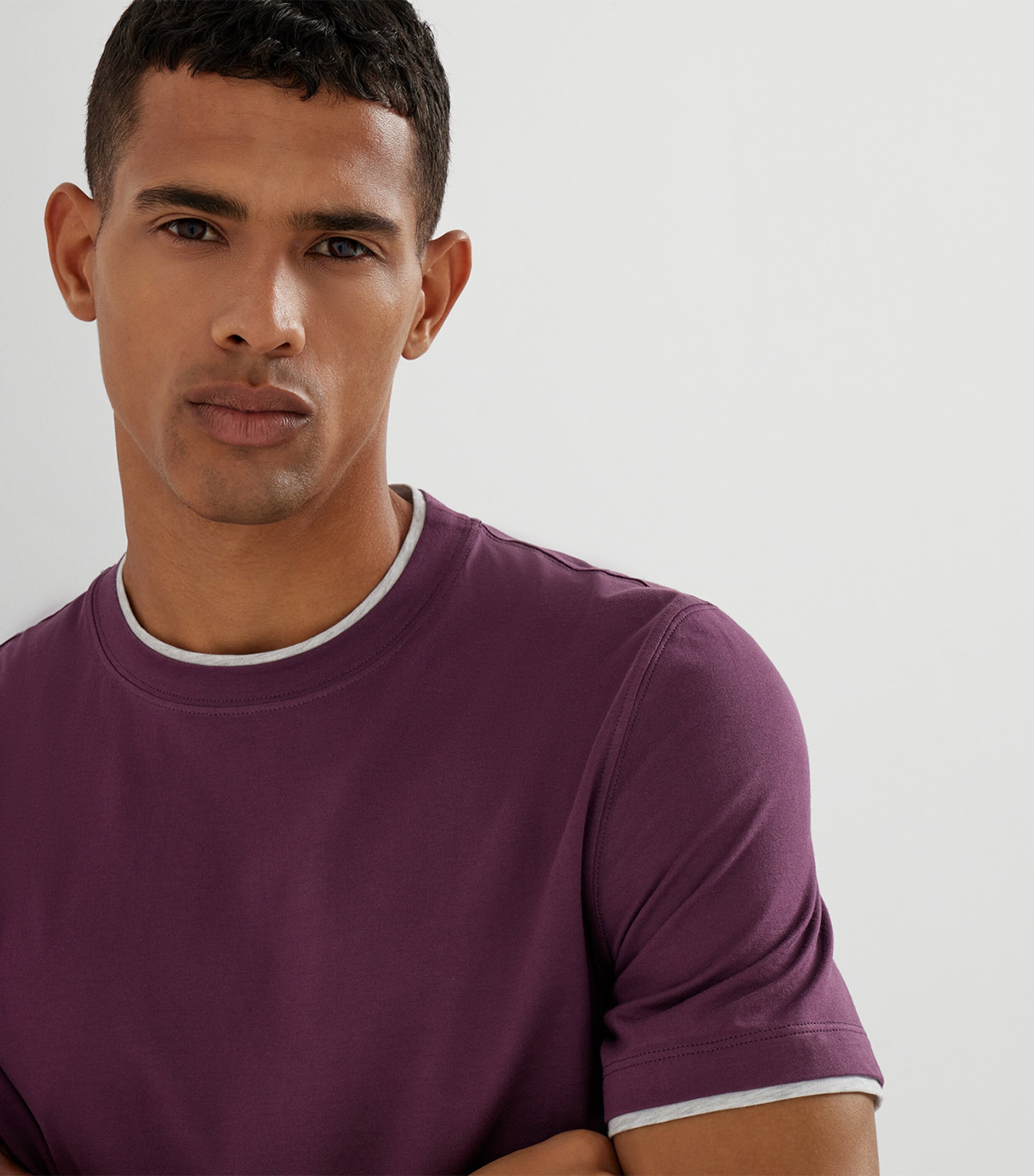 Cotton Faux-Layered T-Shirt CTF75 Image 6