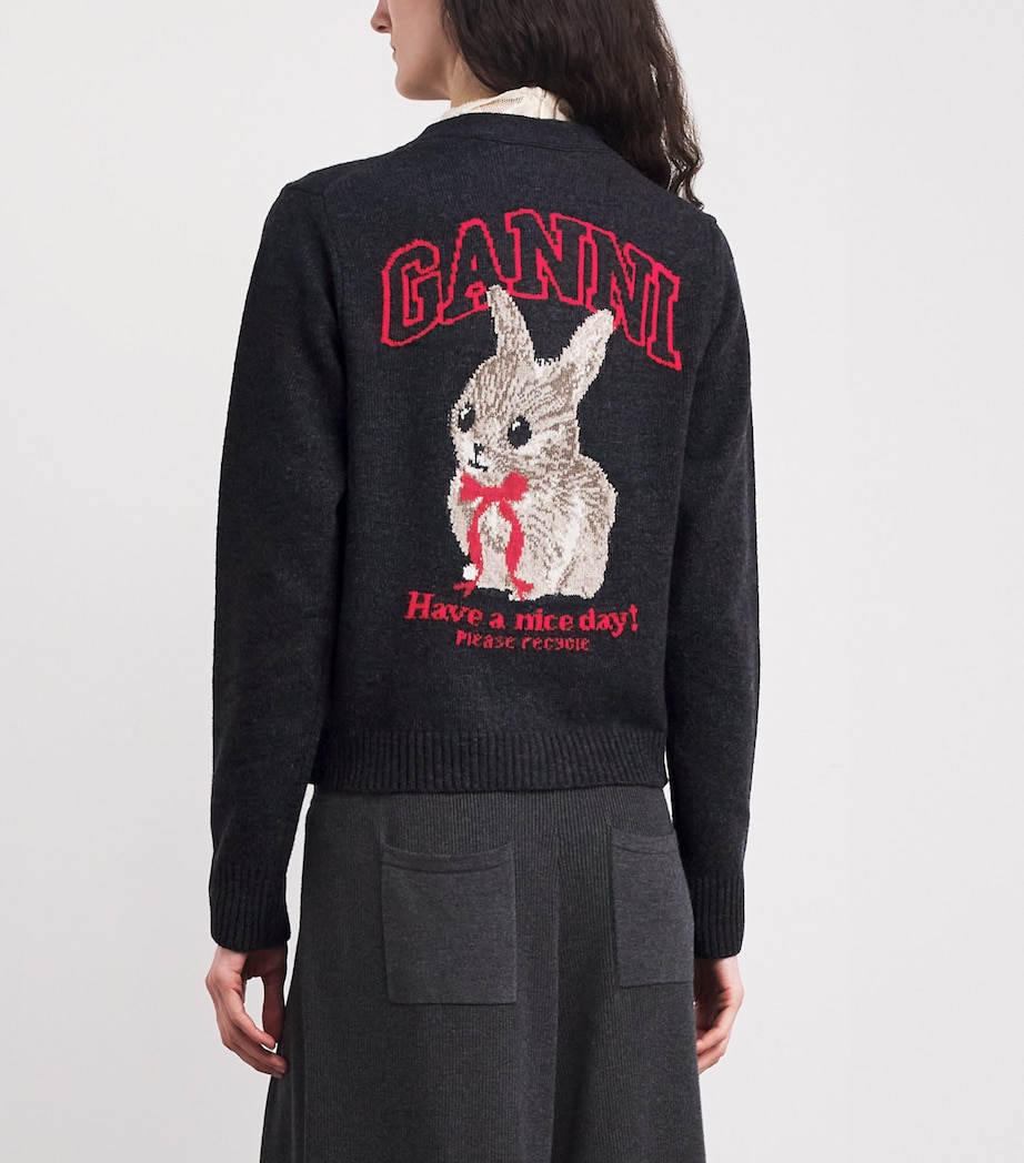 Wool-Blend Bunny Jacquard Cardigan 252 PHANTOM Image 4