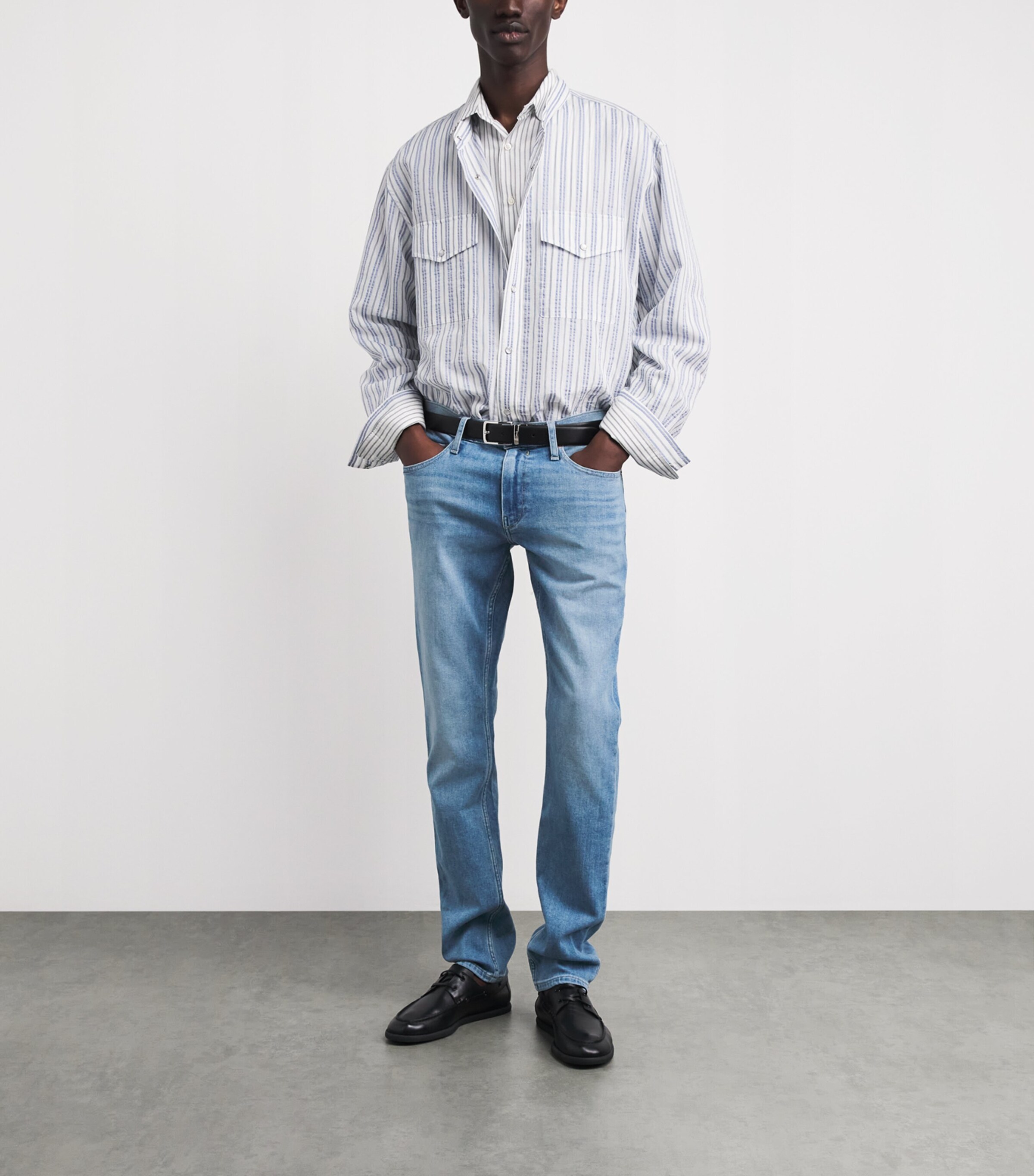 PAIGE Mens Vintage Lennox Slim Jeans Emberton Image 2
