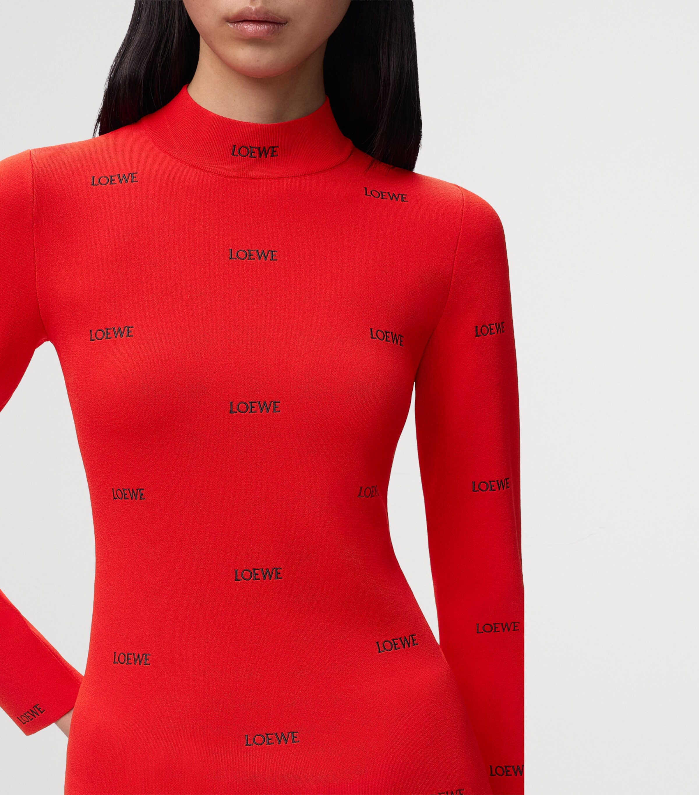 LOEWE Womens All-Over Logo Top Red Image 5