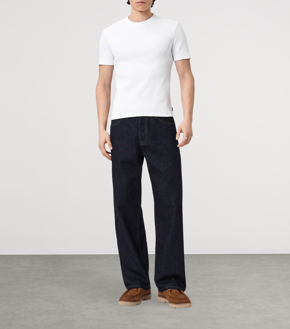 AllSaints Mens Organic Cotton-Blend Theo T-Shirt Optic White Image 2