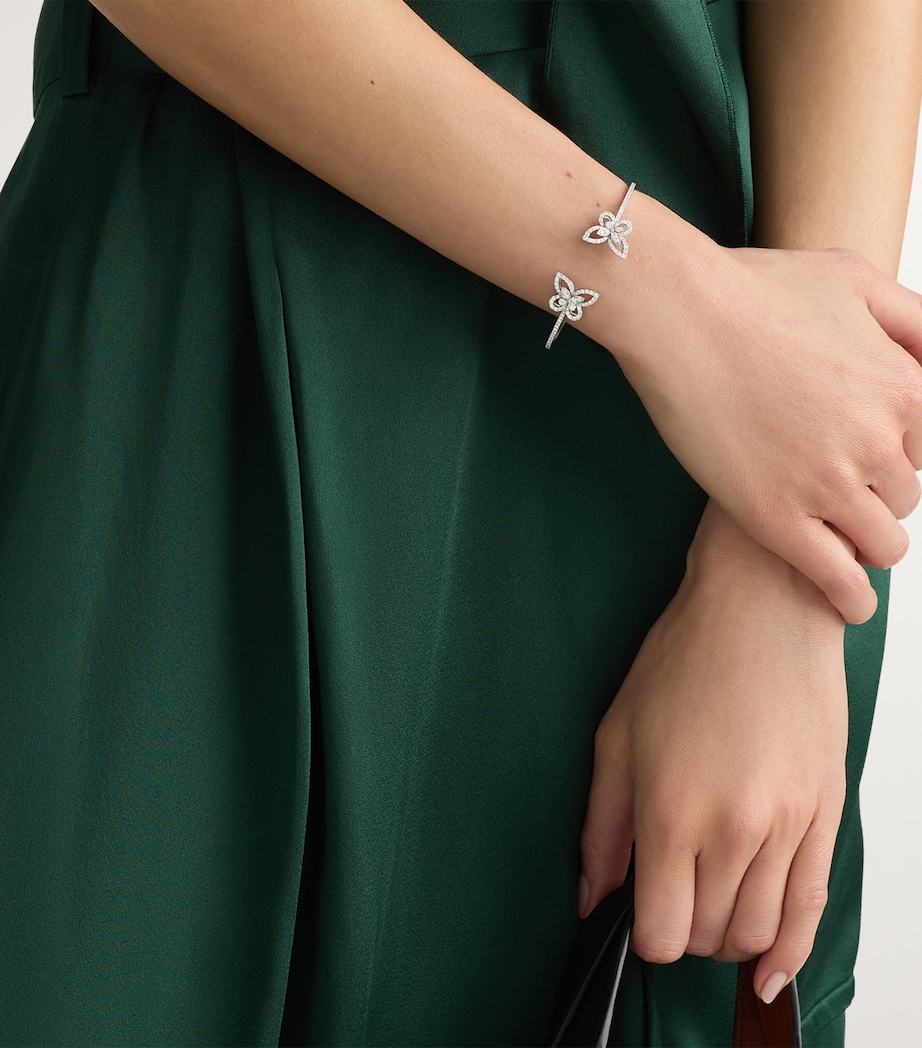 White Gold and Diamond Butterfly Bangle WHITE GOLD Image 2