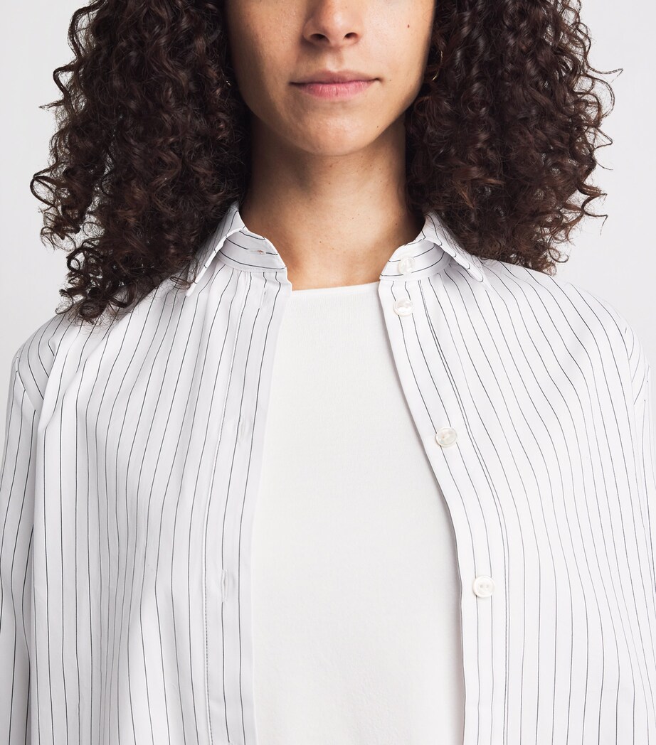 MM Womens Cotton Stripe Shirt Optical White Image 3