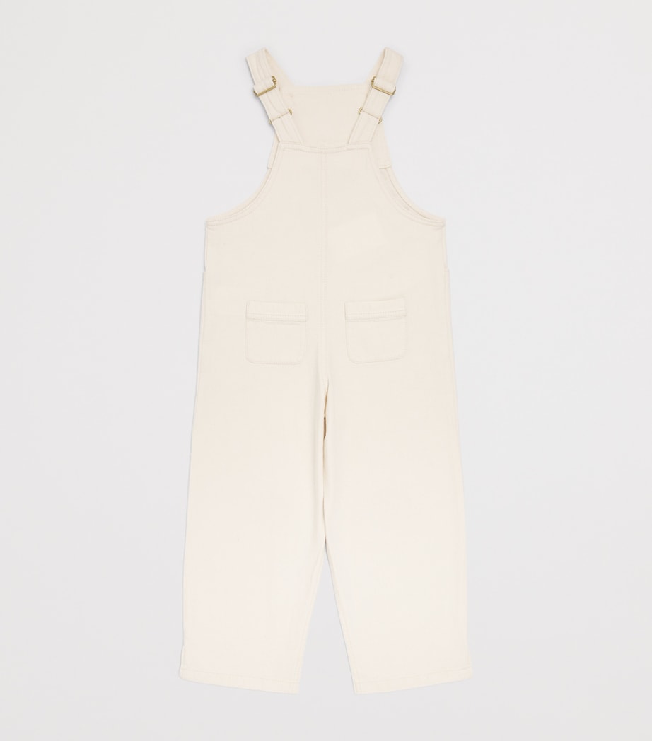 Zimmermann Kids Cotton Aster Dungarees (2-12 Years) Ecru Image 2