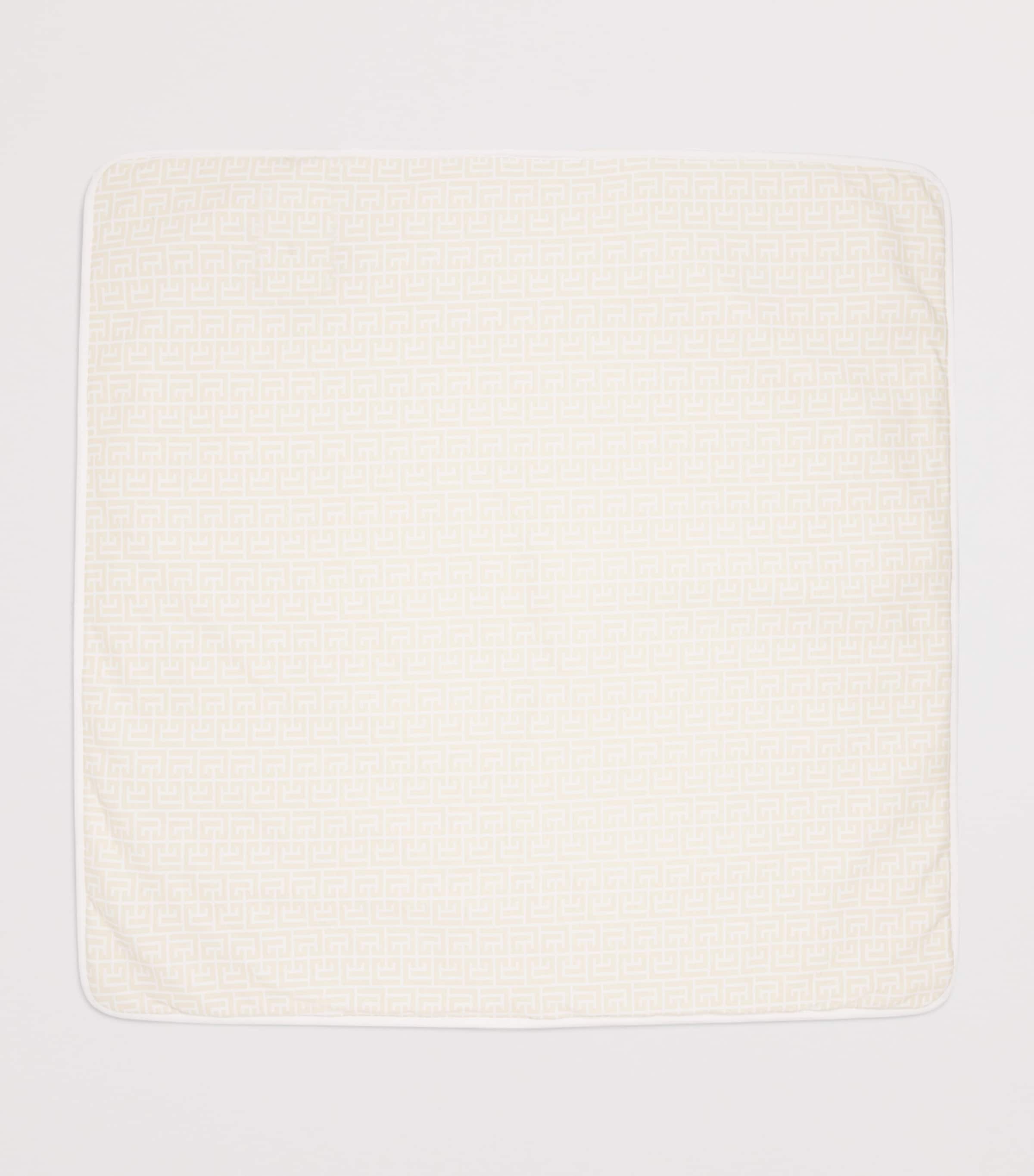 Cotton Monogram Blanket 100BG WHITE/BEIGE Image 2