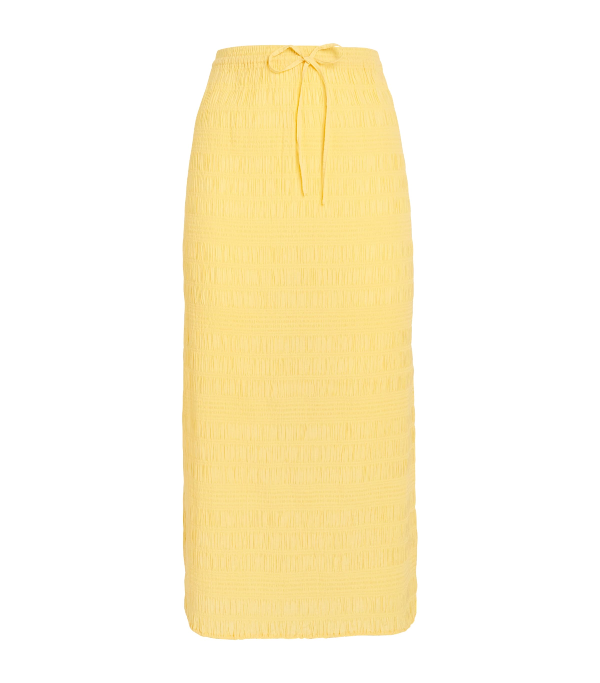 Polo Ralph Lauren Womens Smocked Midi Skirt Banana Peel Image 1