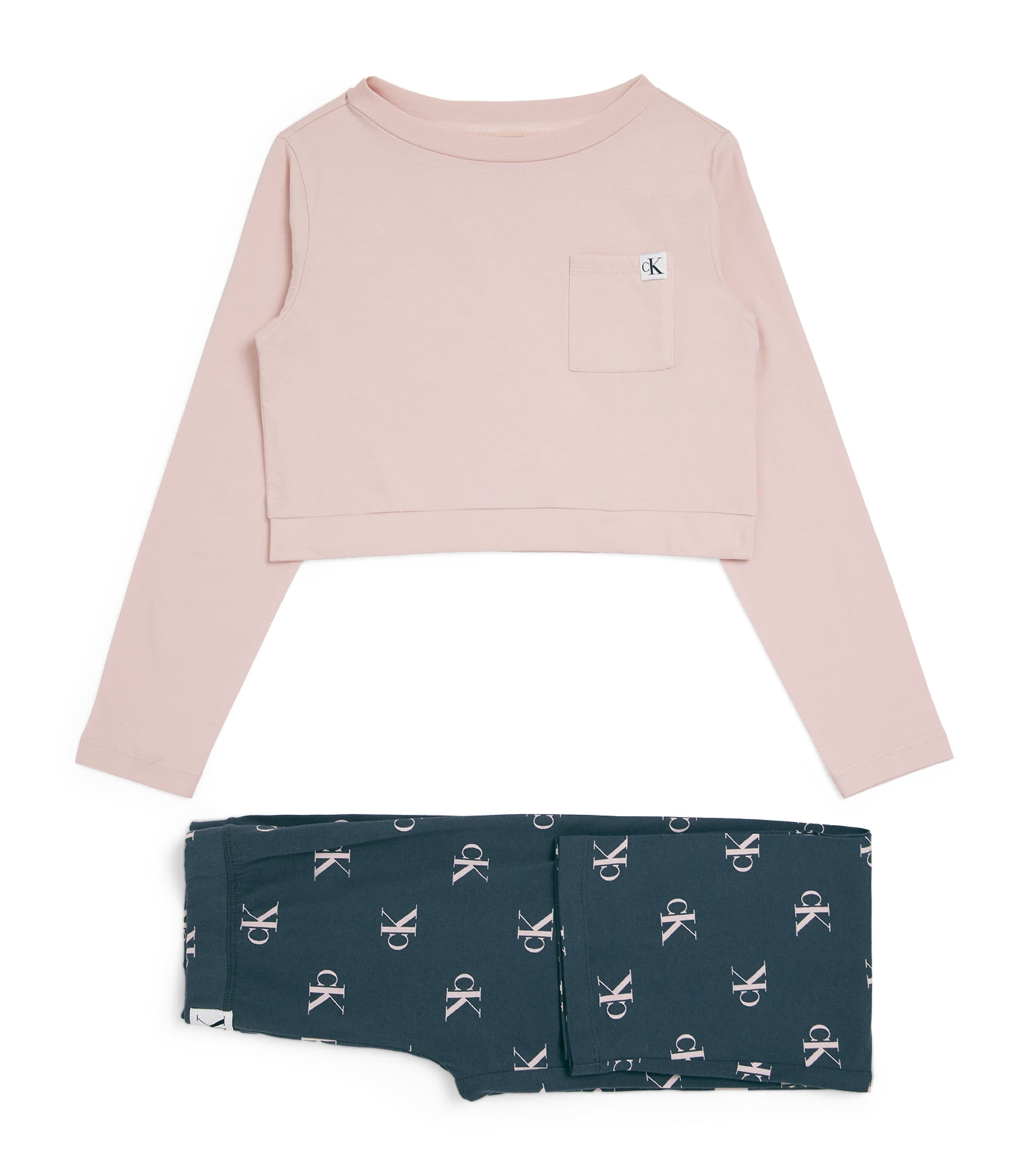 Calvin Klein Kids' Cotton Pyjama Set In Pink