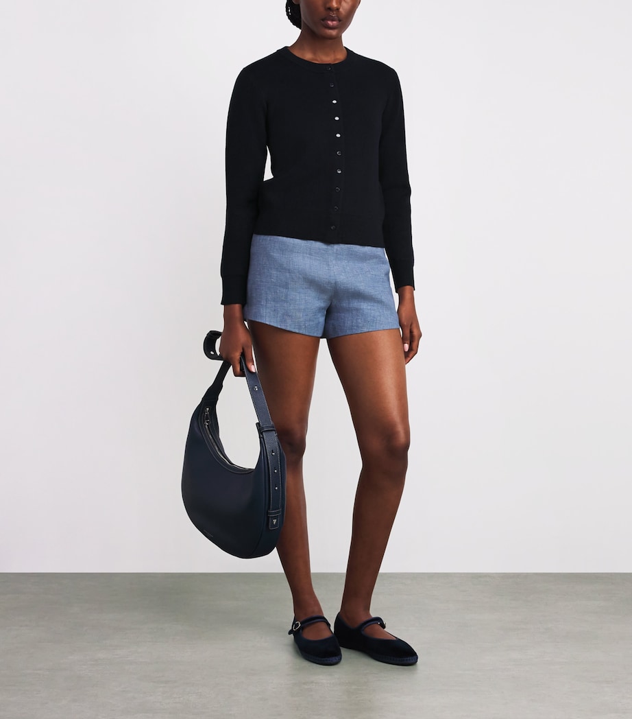 Wool-Blend Fine-Knit Cardigan NAVY Image 2