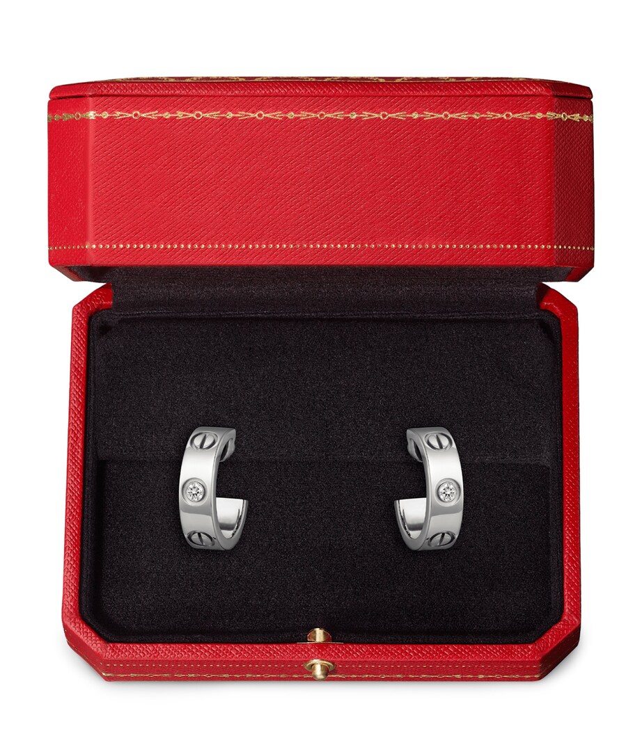 Cartier White Gold and Diamond LOVE Hoop Earrings White Gold Image 7
