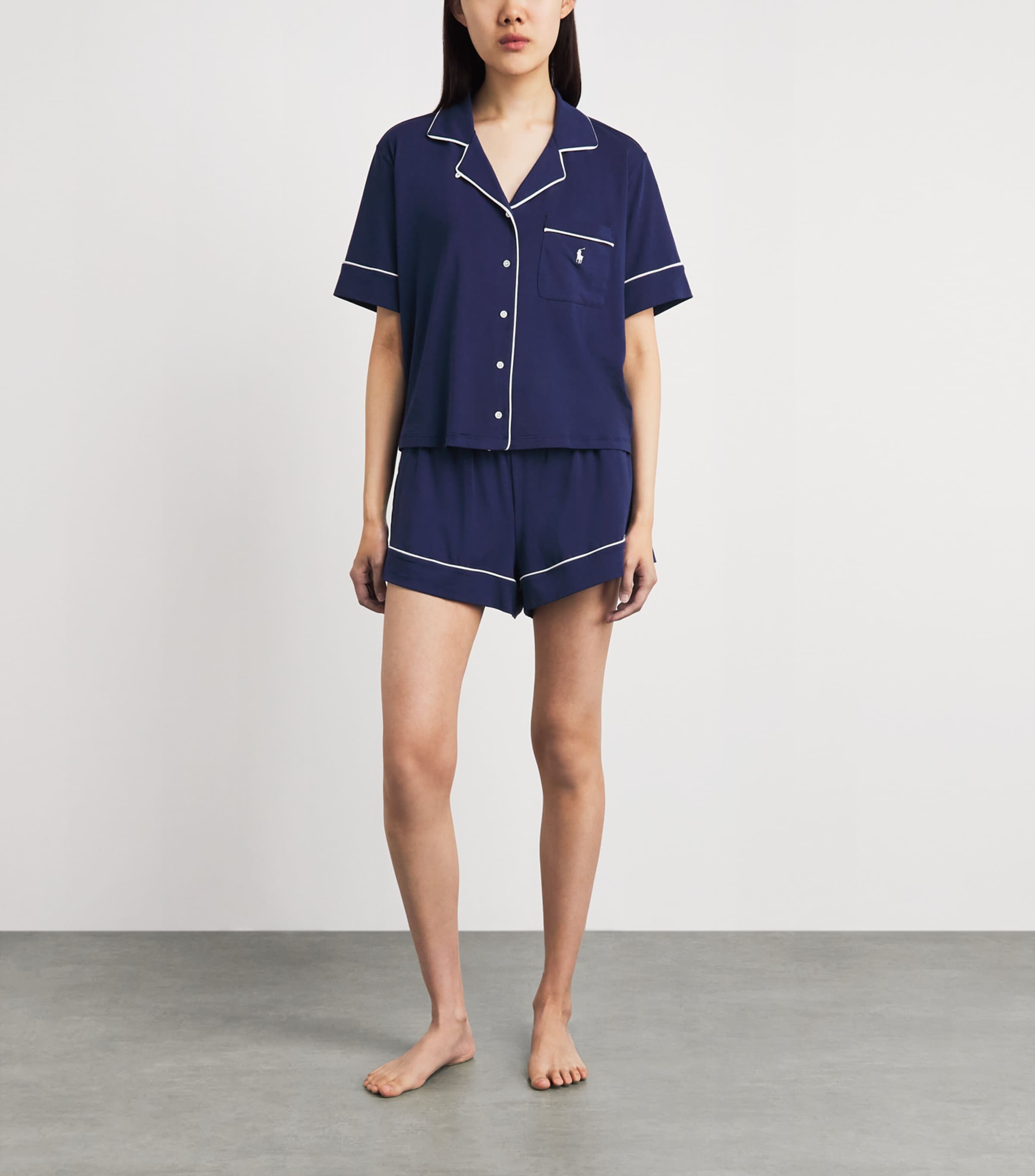 Polo Ralph Lauren Womens Piping Pyjama Set Navy Image 2