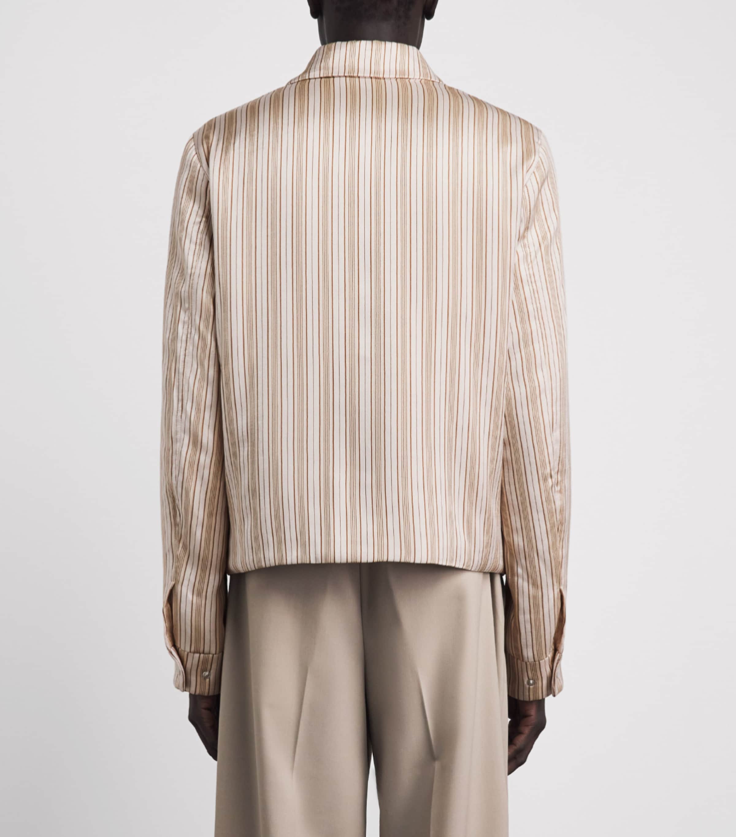 AMIRI Mens Stripe Logo Jacket Alabaster Image 5
