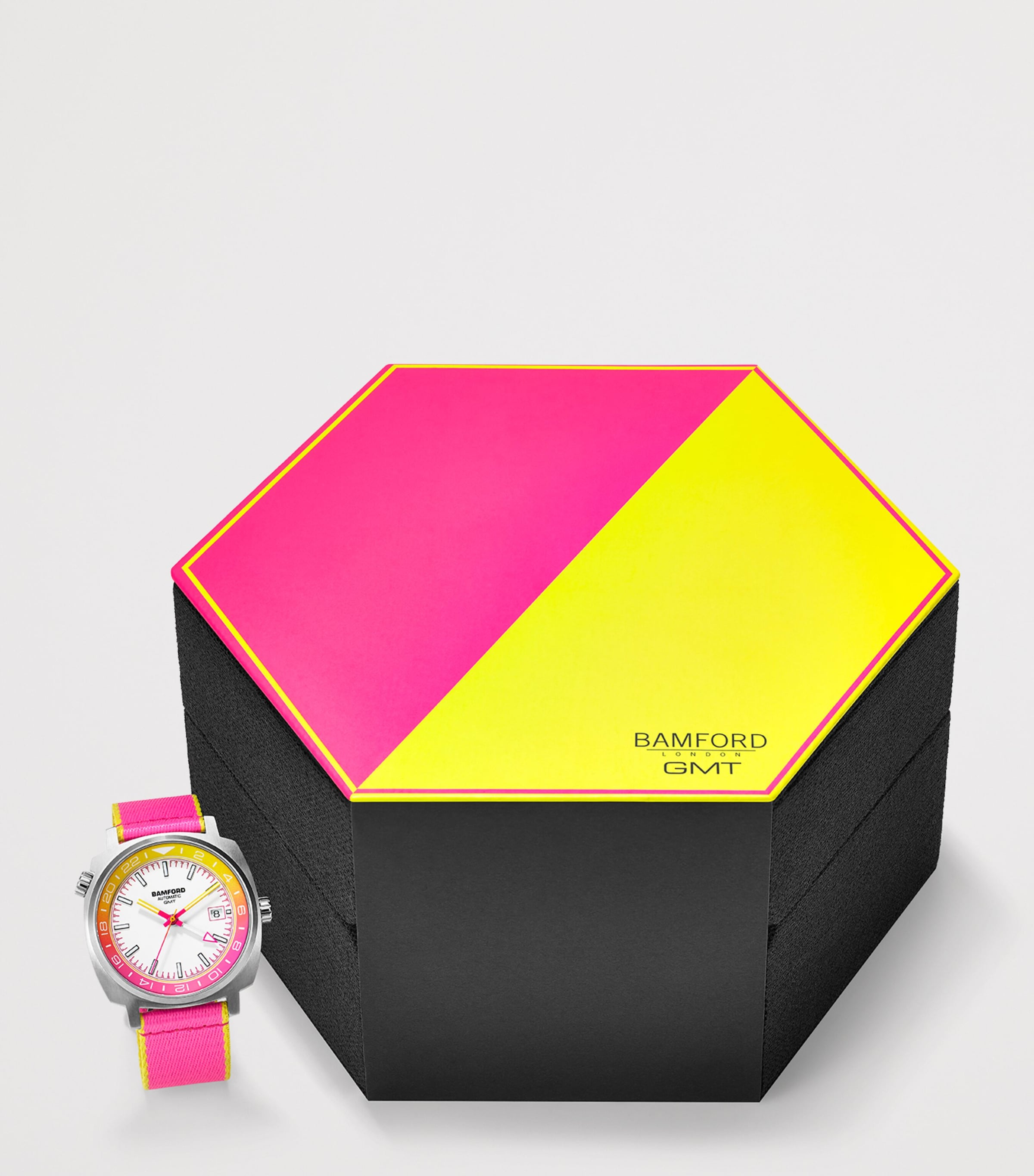 Stainless Steel Summer GMT Watch 40mm PINK/YELLOW Image 6