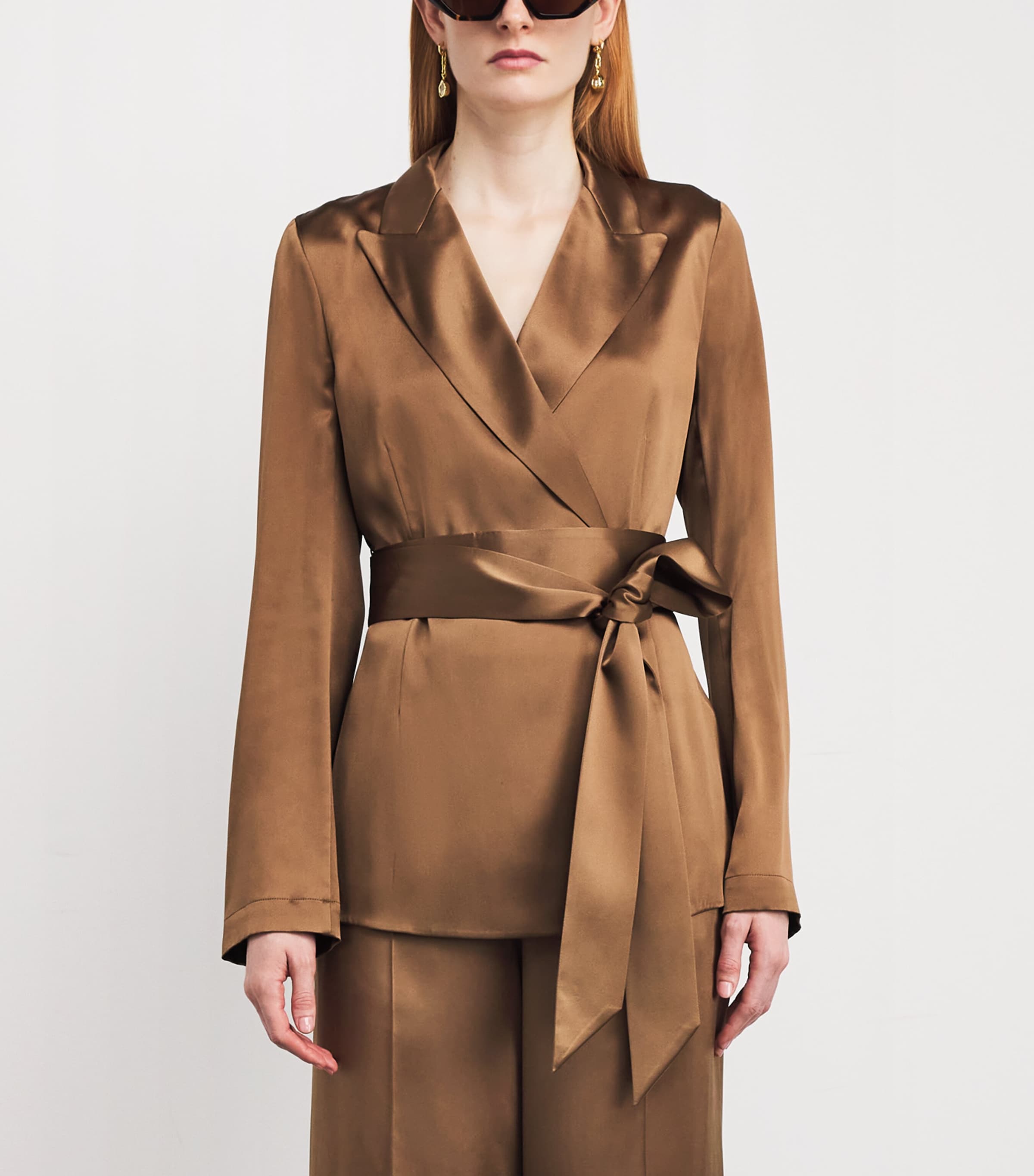 Silk Satin Archer Jacket CINNAMON Image 3