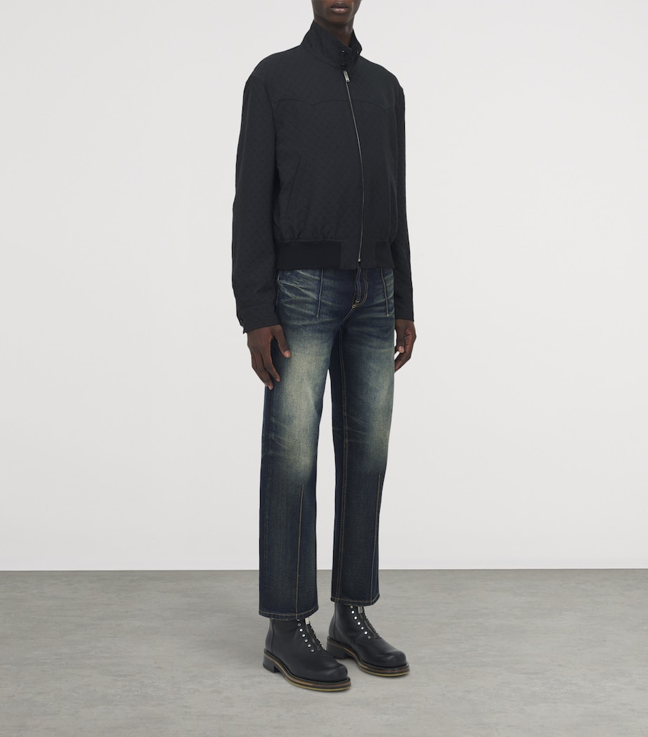 Skull-Print Cropped Harrington Jacket 1010 Image 3