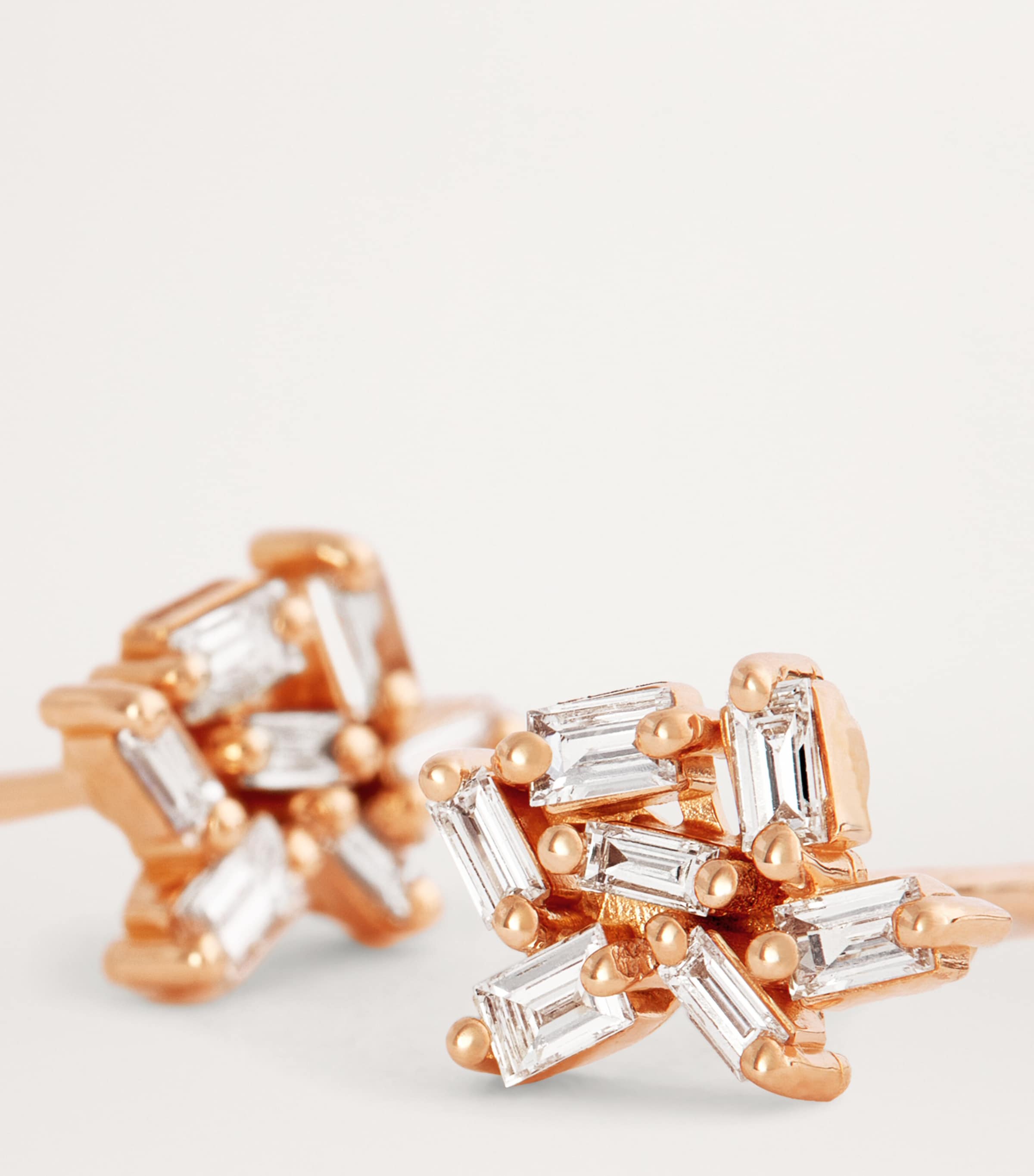 Suzanne Kalan Rose Gold and Diamond Classic Cluster Stud Earrings Rg/wd Image 5