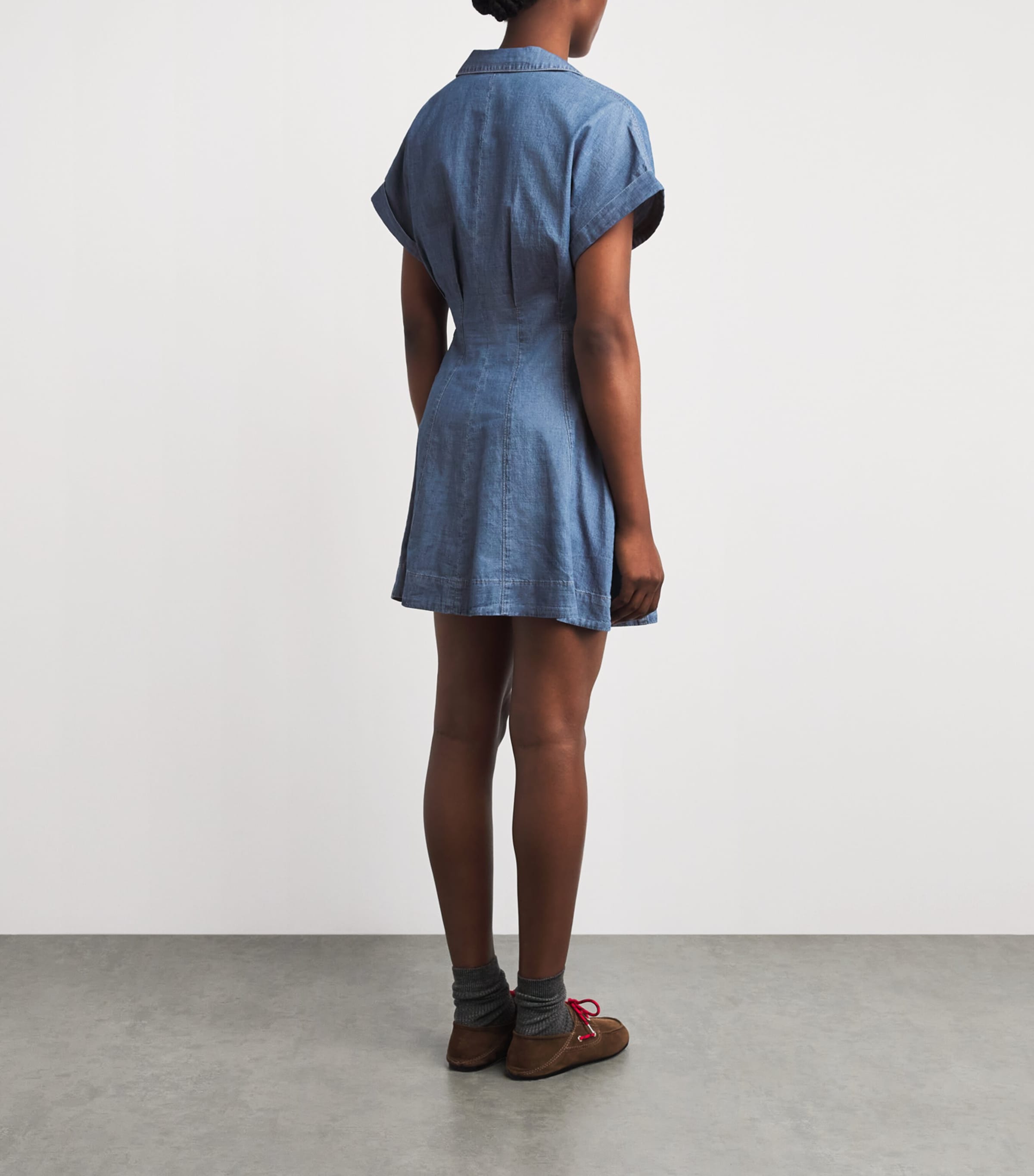 PAIGE Womens Chambray Lana Mini Dress Azusa Image 4