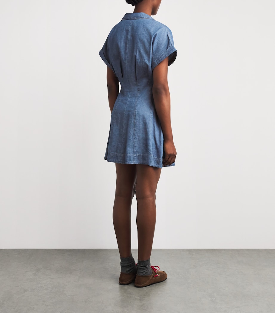 PAIGE Womens Chambray Lana Mini Dress Azusa Image 4