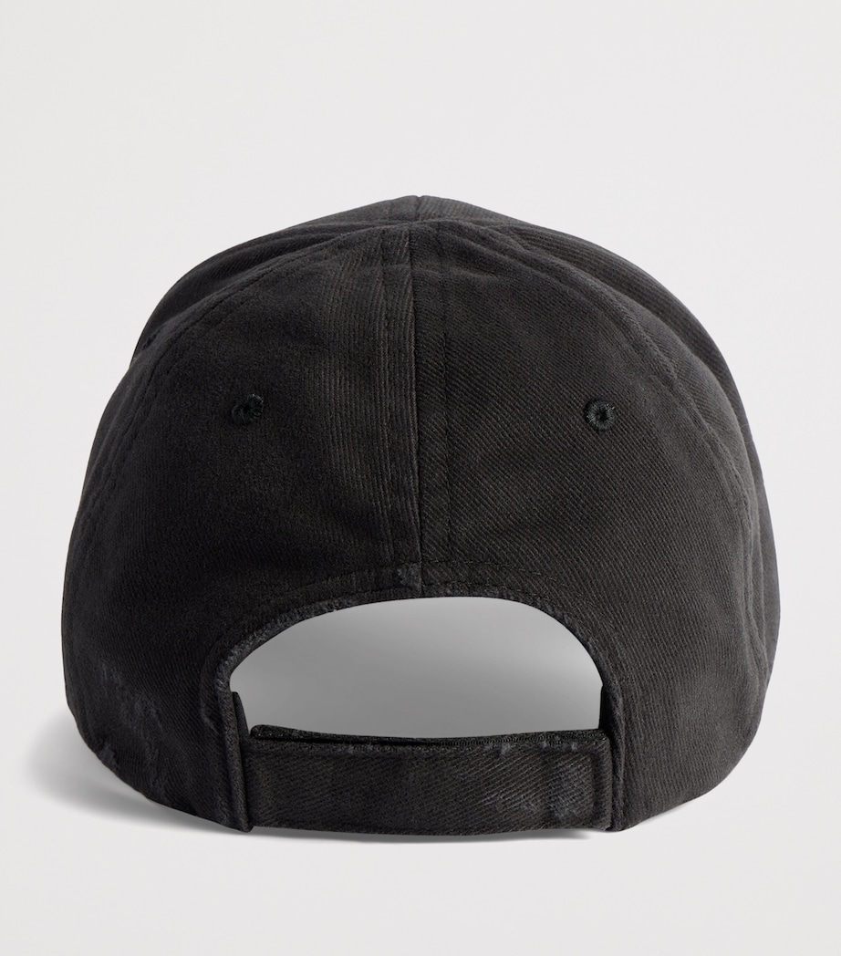 Balenciaga Cotton Messy Spray Logo Baseball Cap Image 4