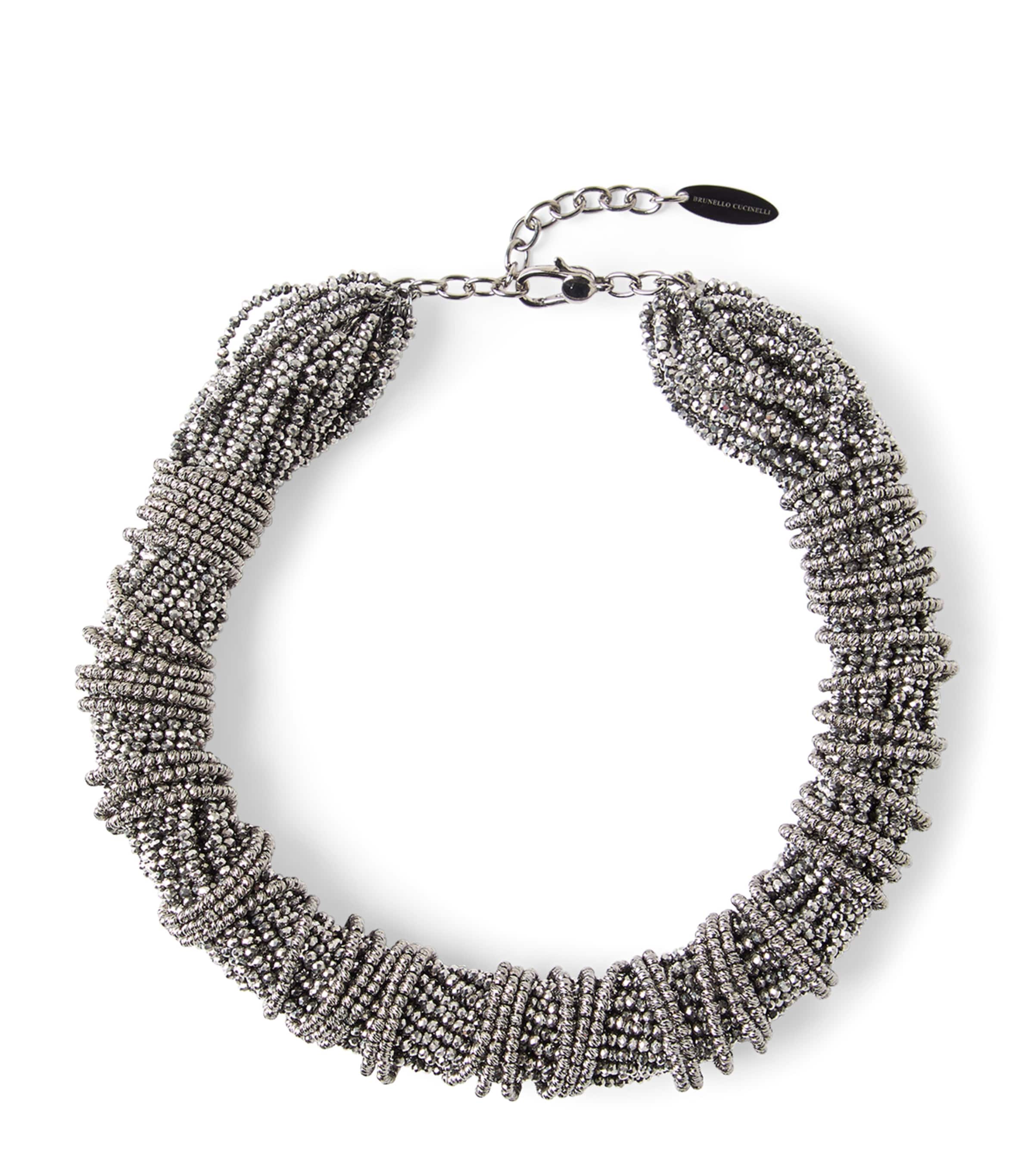 Sterling Silver Beaded Necklace CKK48 Image 1