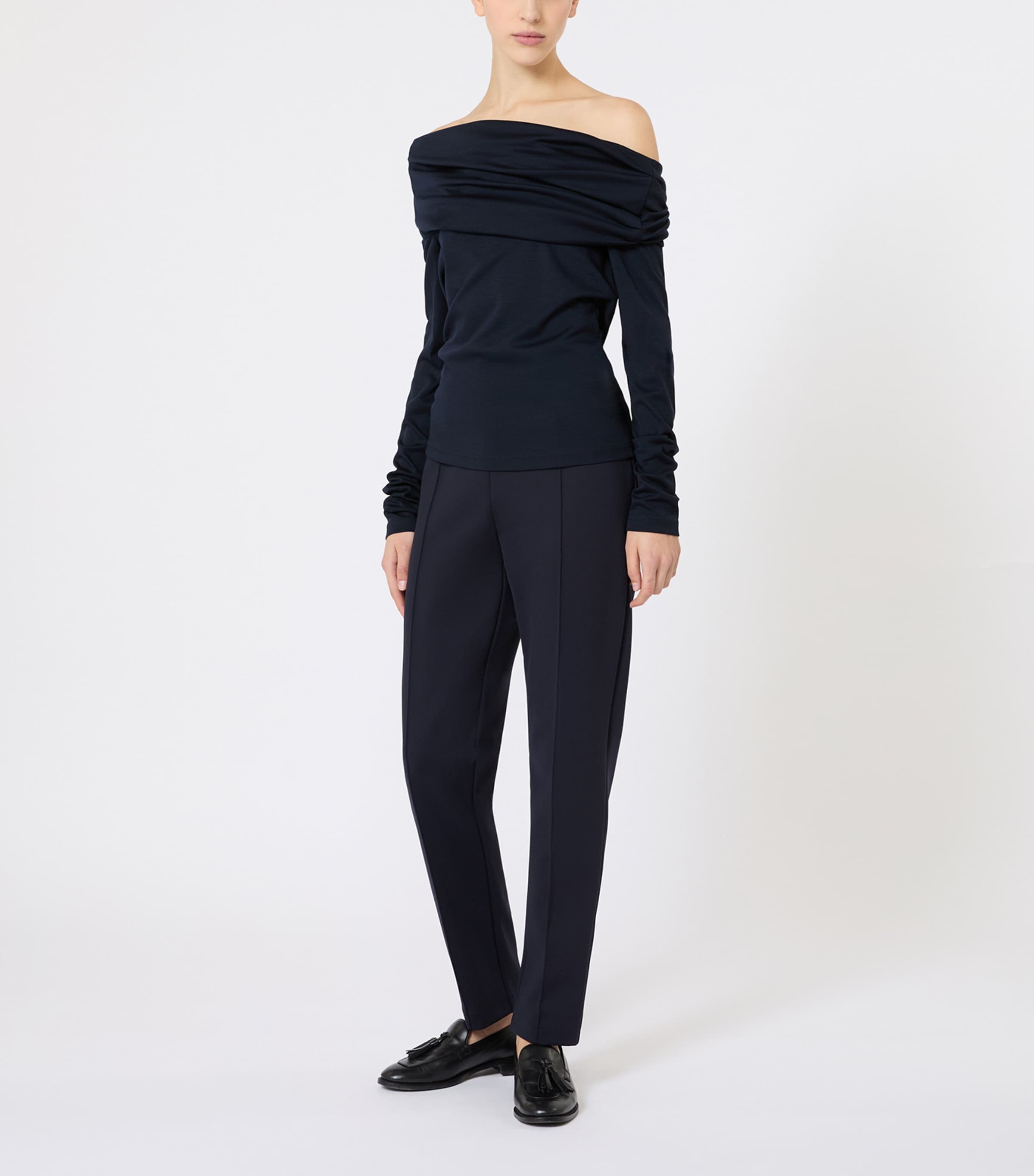 Virgin Wool Draped Blouse ULTRAMARINE Image 4