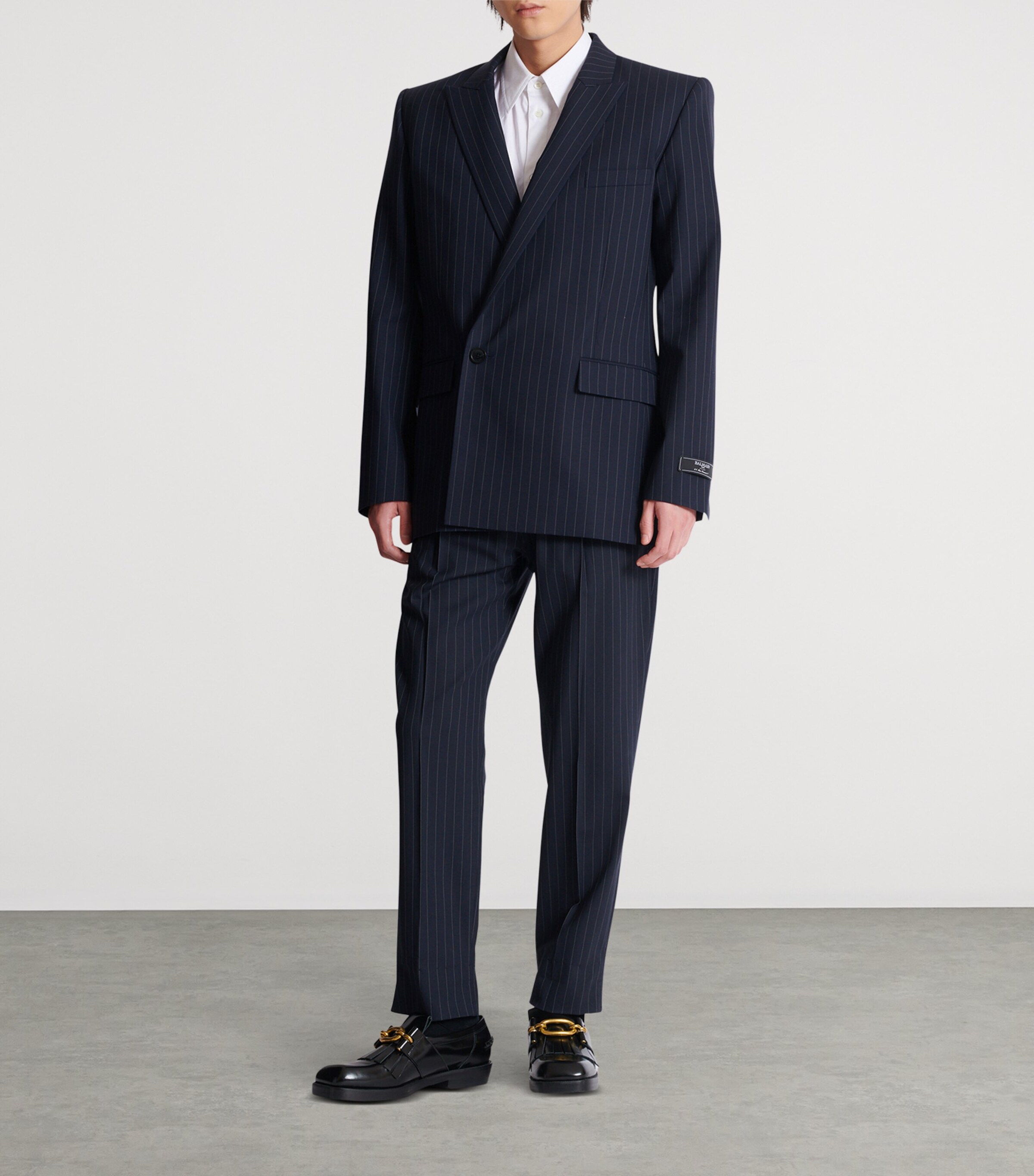 Wool Pinstripe Blazer SAJ BLEU/BLANC Image 7