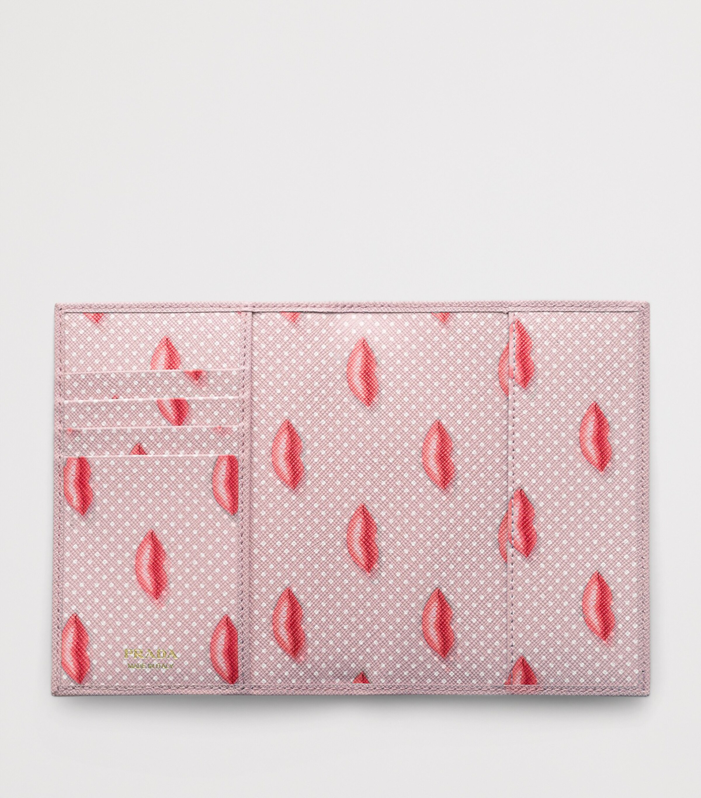 Prada Saffiano Leather Passport Holder Pink Image 2