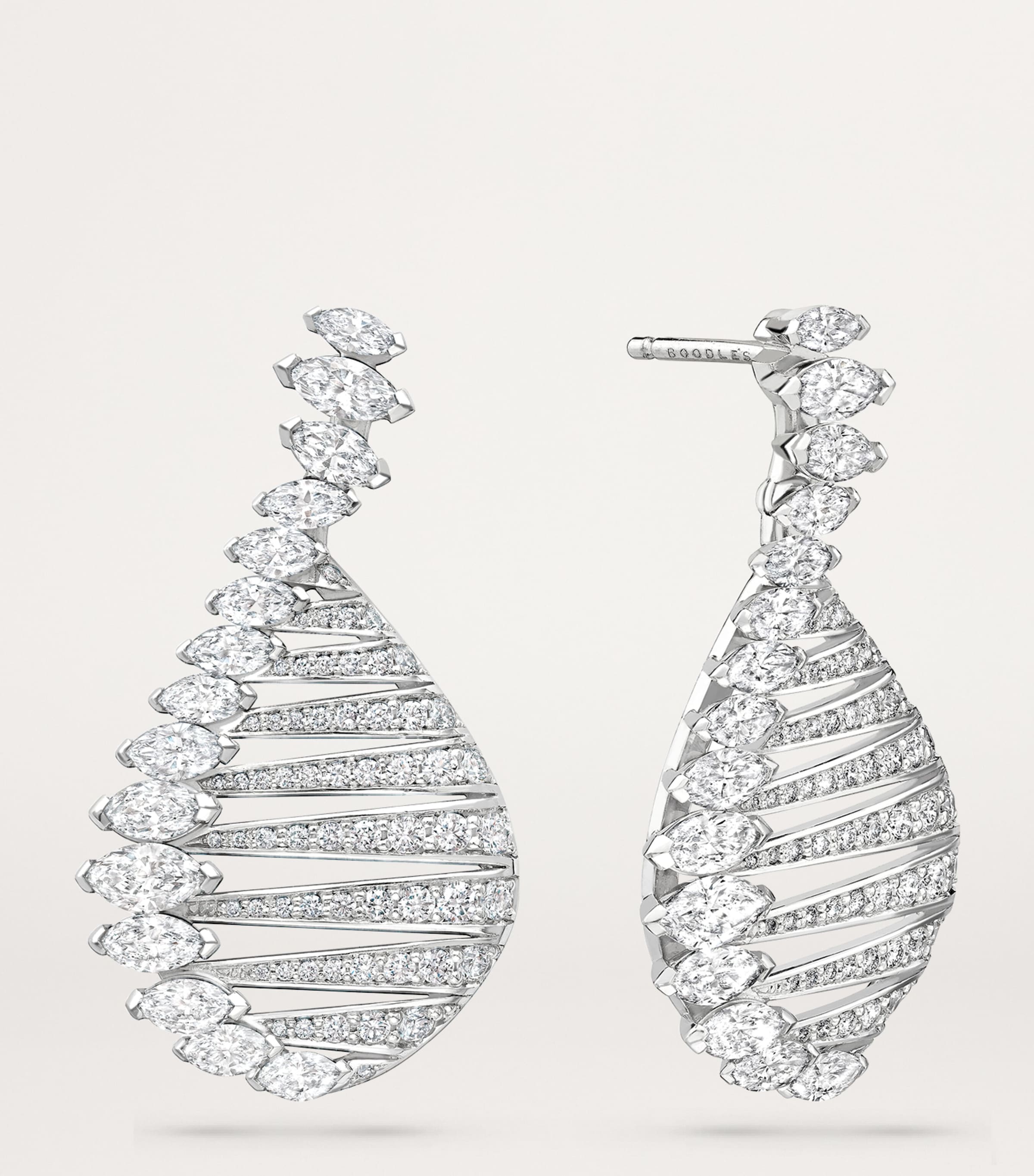 Platinum and Diamond Play of Light Drop Earrings PLATINUM Image 2