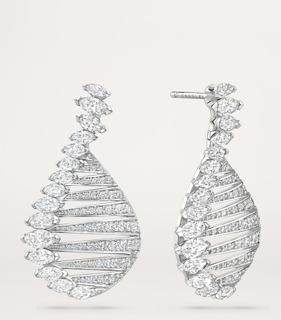 Platinum and Diamond Play of Light Drop Earrings PLATINUM Image 2