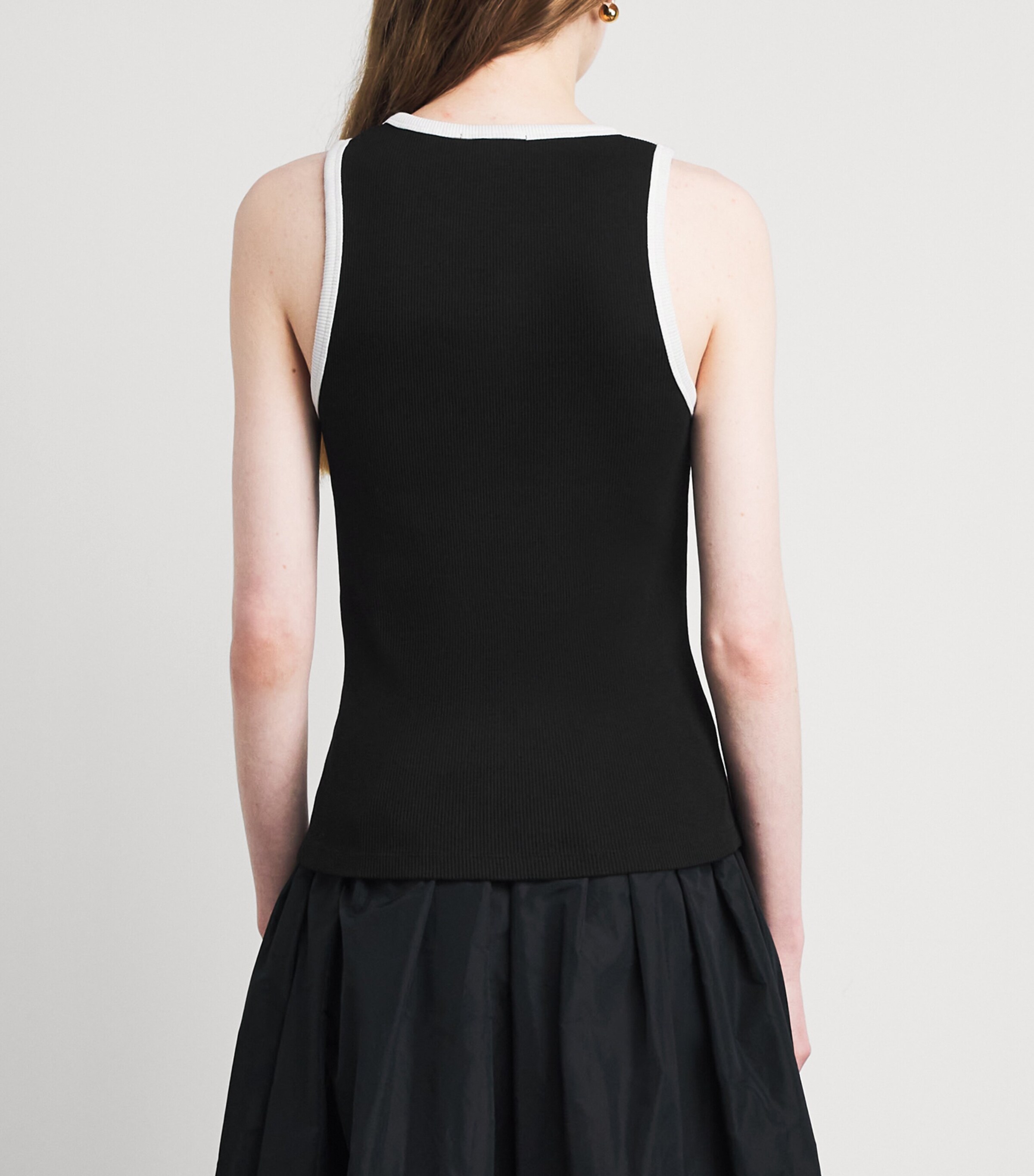 Maje Womens Embroidered Logo Tank Top Black / White Image 5