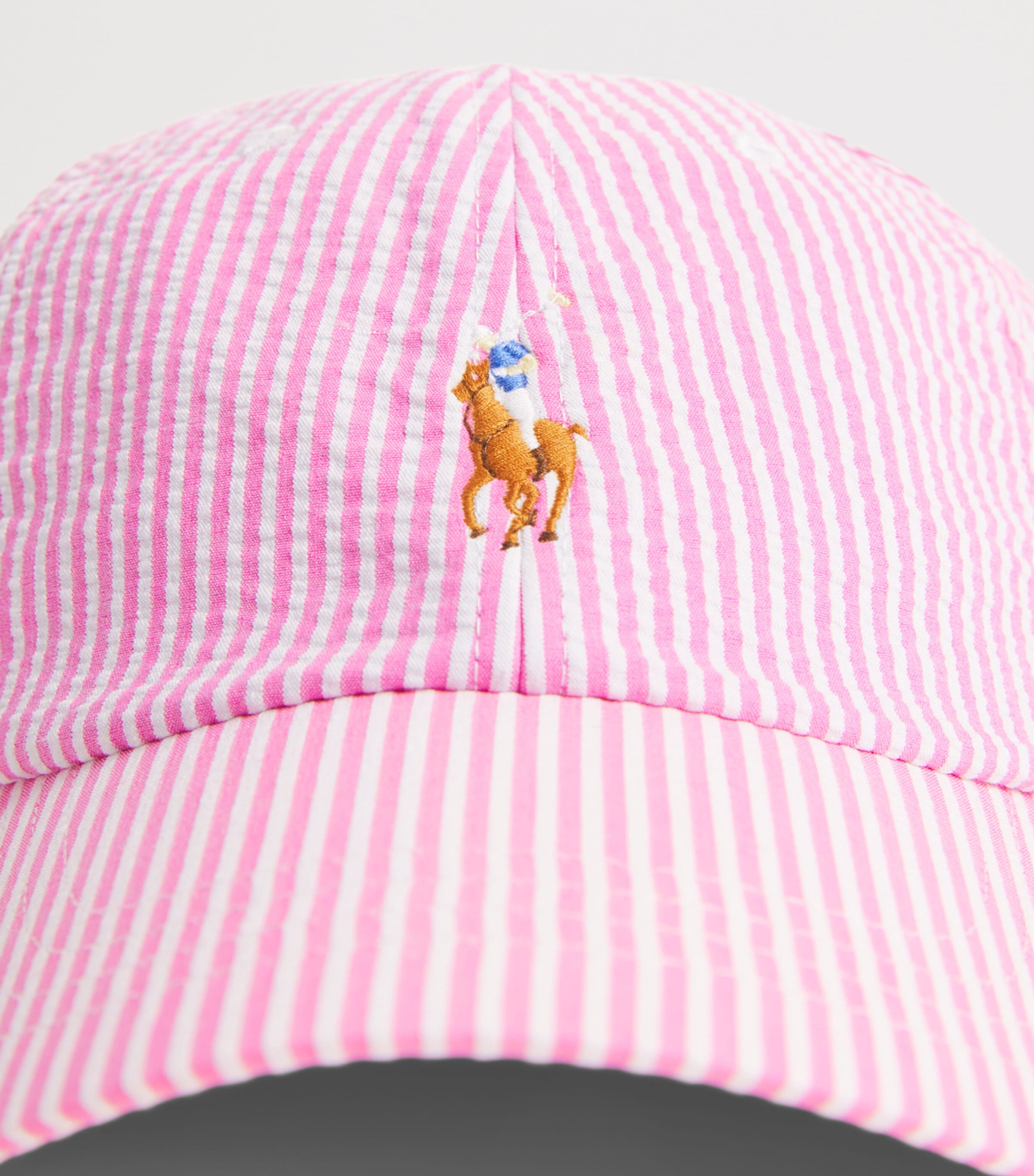 Polo Ralph Lauren Seersucker Stripe Polo Pony Cap Resort Rose Sersckr Image 4