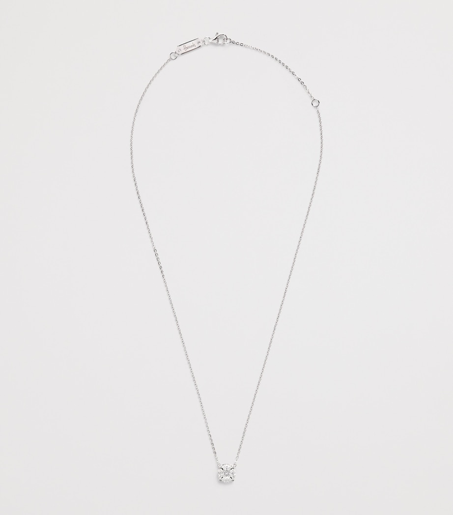 White Gold and Diamond Round Illusion Necklace (0.90ct) WHITE GOLD Image 3