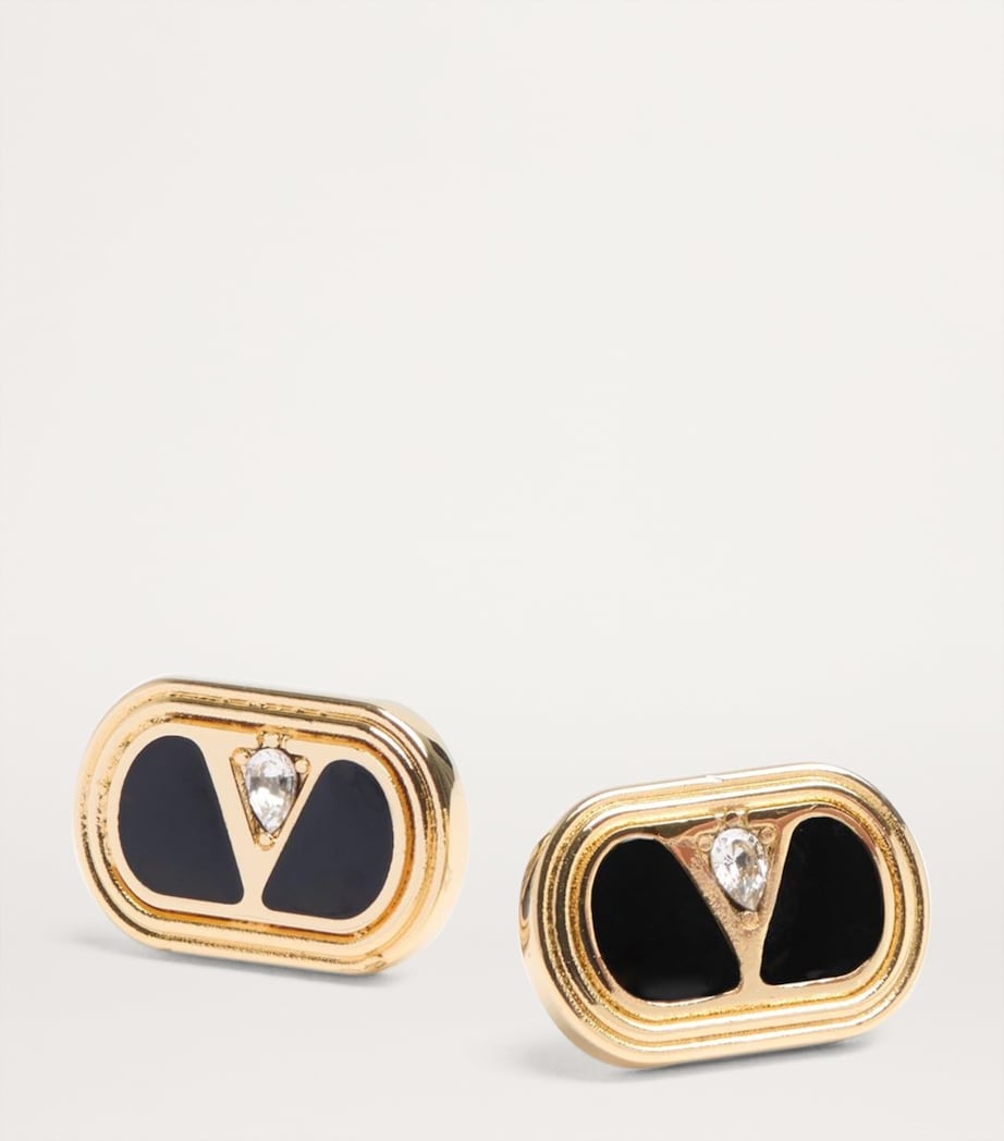 Ovalette VLogo Stud Earrings RG5 Image 3