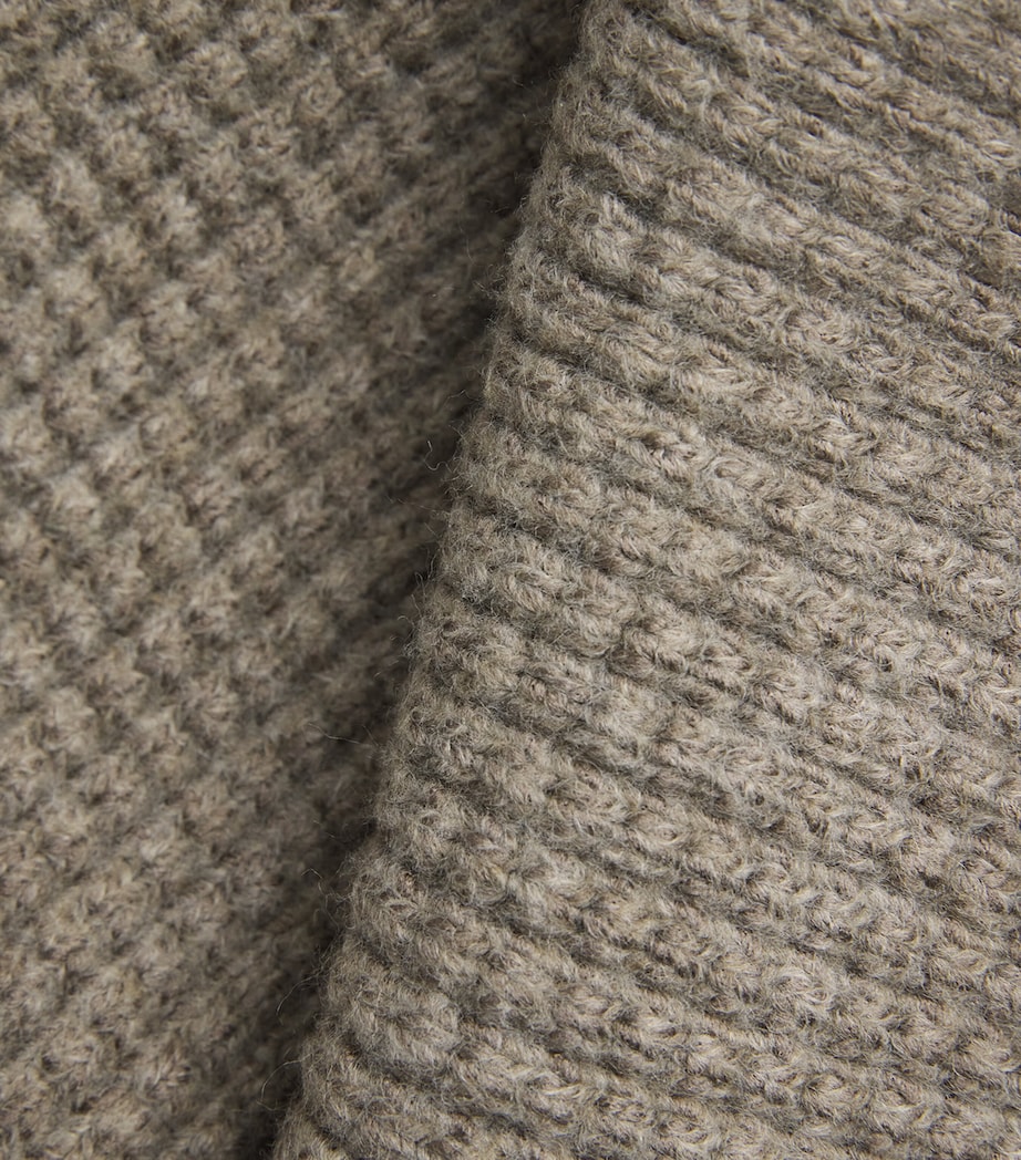 Oversized Waffle-Knit Hoodie HOMESTEAD HEATHER Image 5