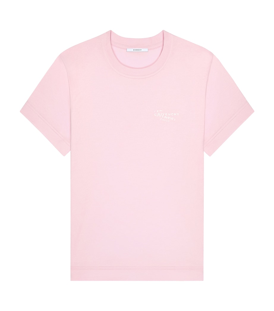 Givenchy Womens Stamp Print Logo T-Shirt Light Pink Image 1