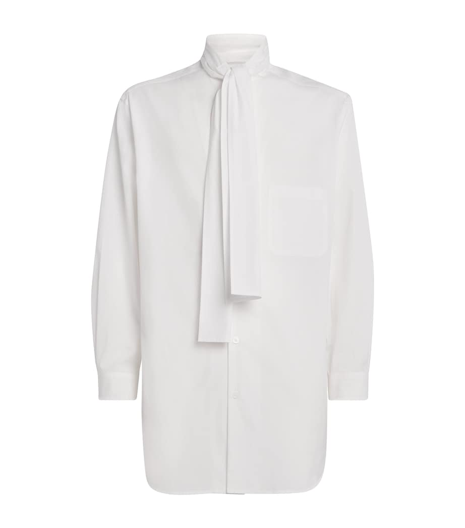 Cotton Scarf-Collar Shirt WHITE Image 1