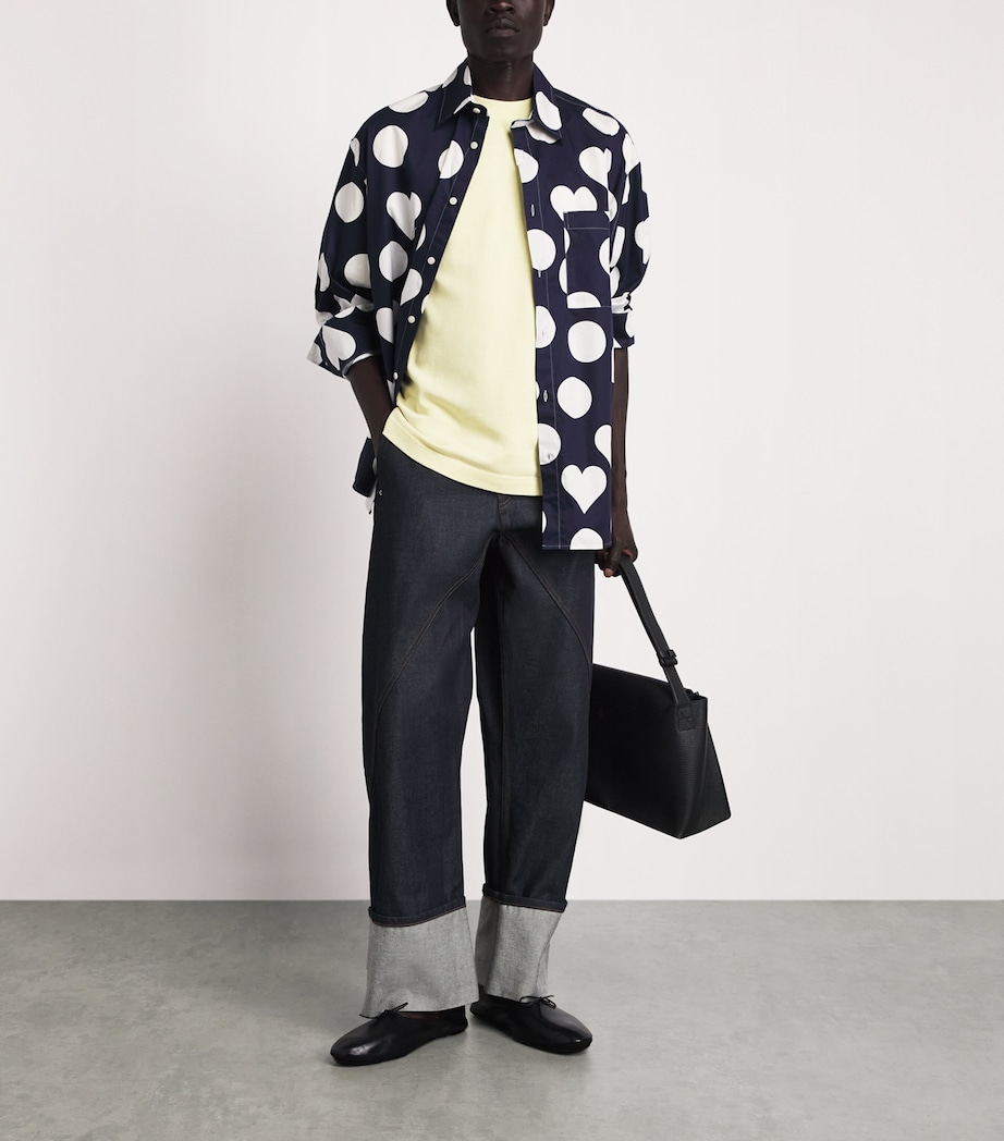 Jacquemus Mens Grosgrain Logo T-shirt Pale Yellow Image 2