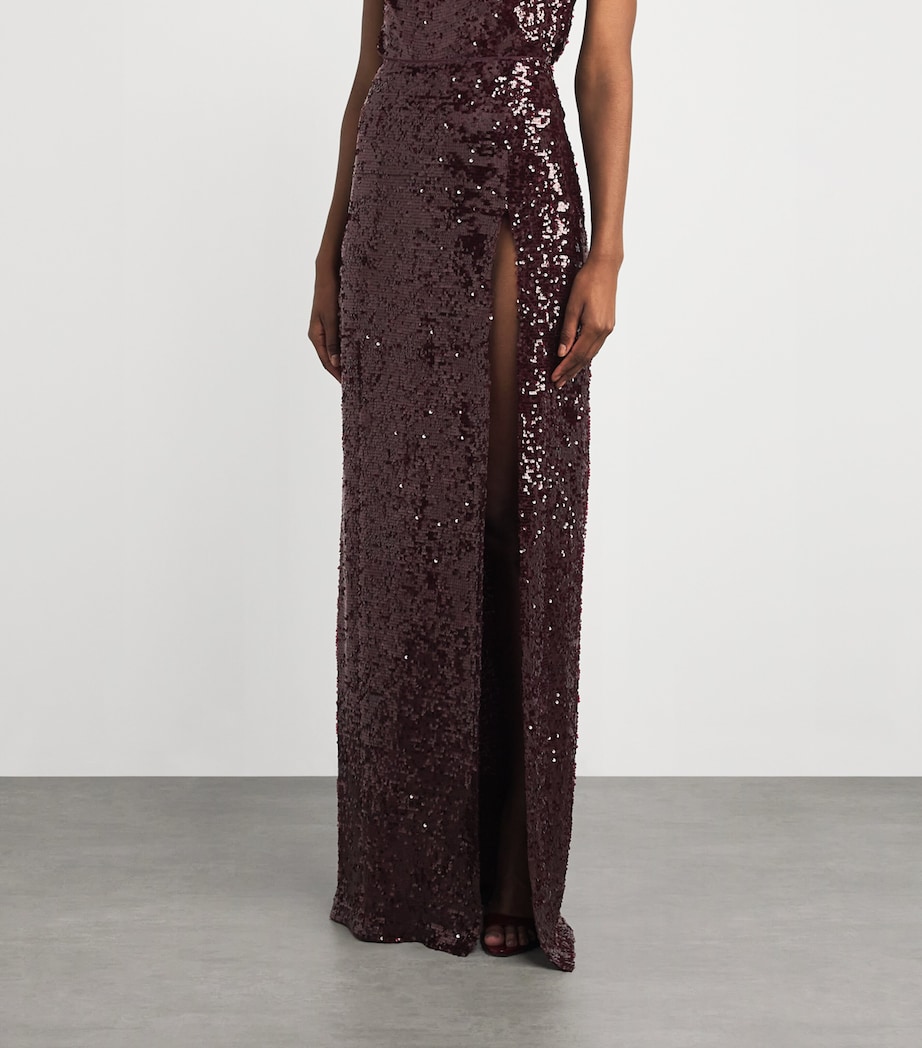 Sequinned Maxi Skirt 946 MULBERRY Image 3