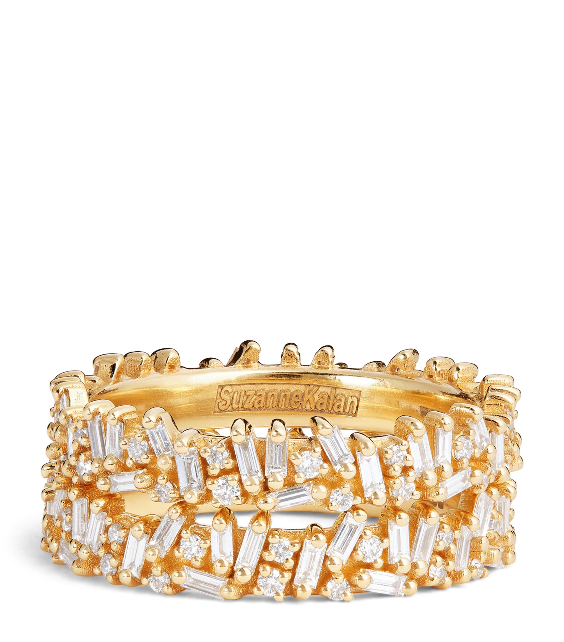 Suzanne Kalan Yellow Gold And Mixed Diamond Tech Ring Jackets In Gold