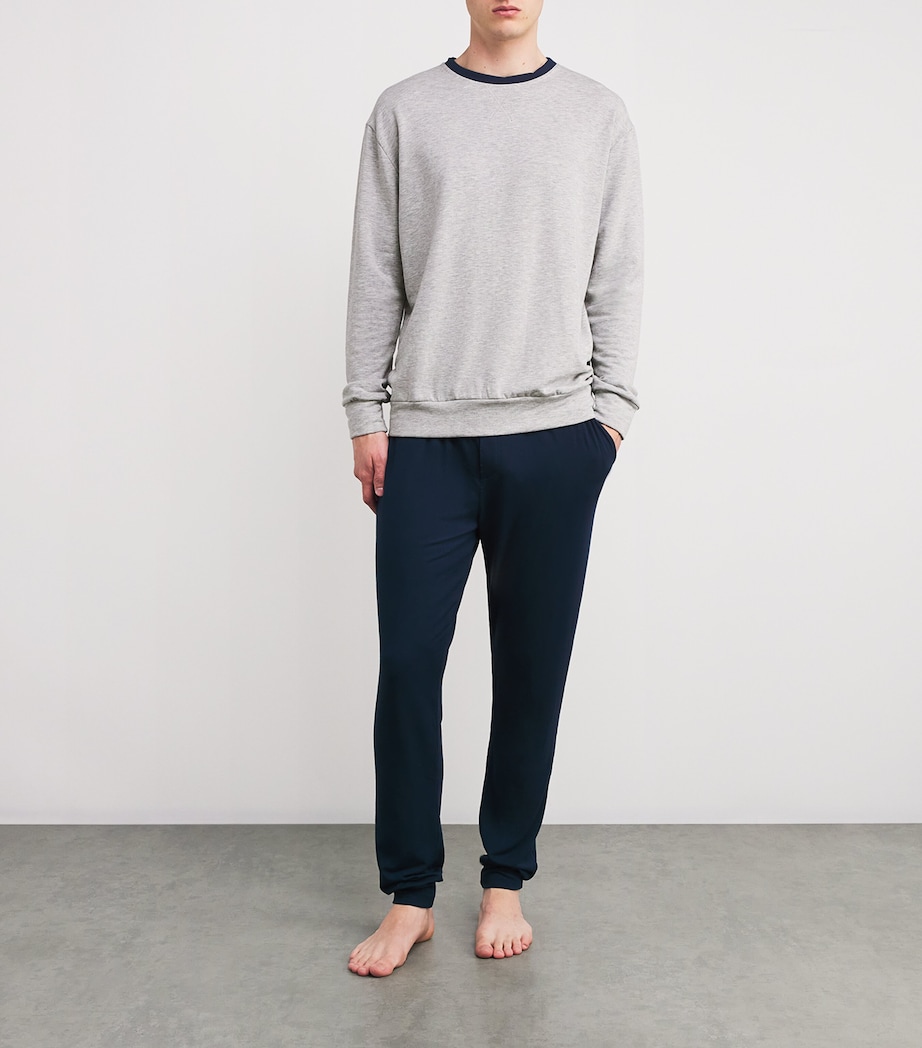 Jersey Snuggle Cruise Sweatshirt LIGHT GREY/NAVY Image 2