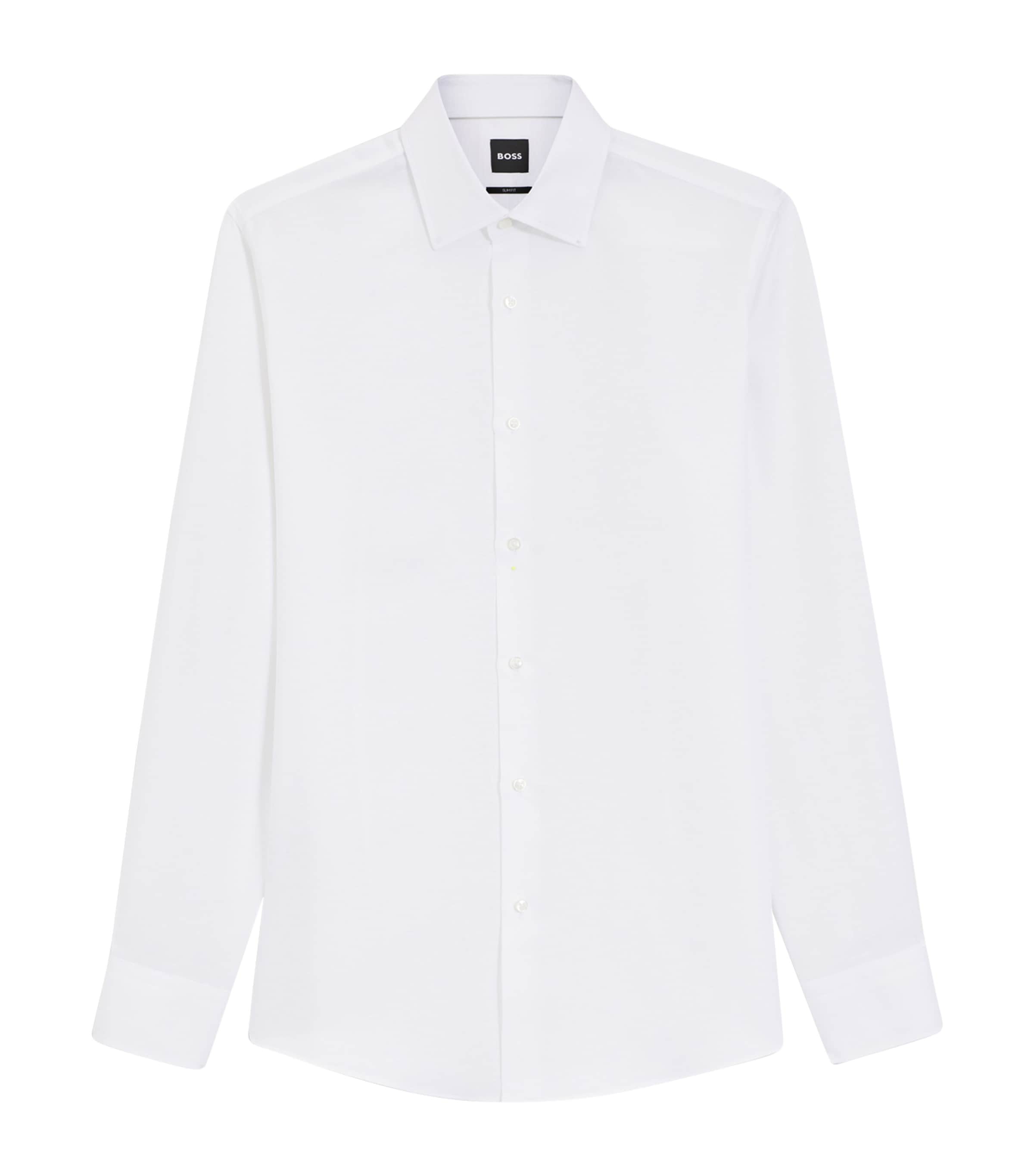 BOSS Mens Linen-Blend Slim-Fit Shirt Image 1