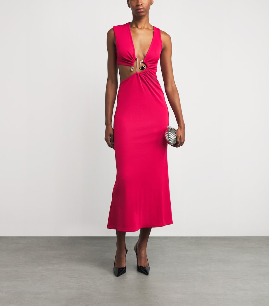 Spiral Crystal Cut-Out Maxi Dress CRANBERRY Image 2