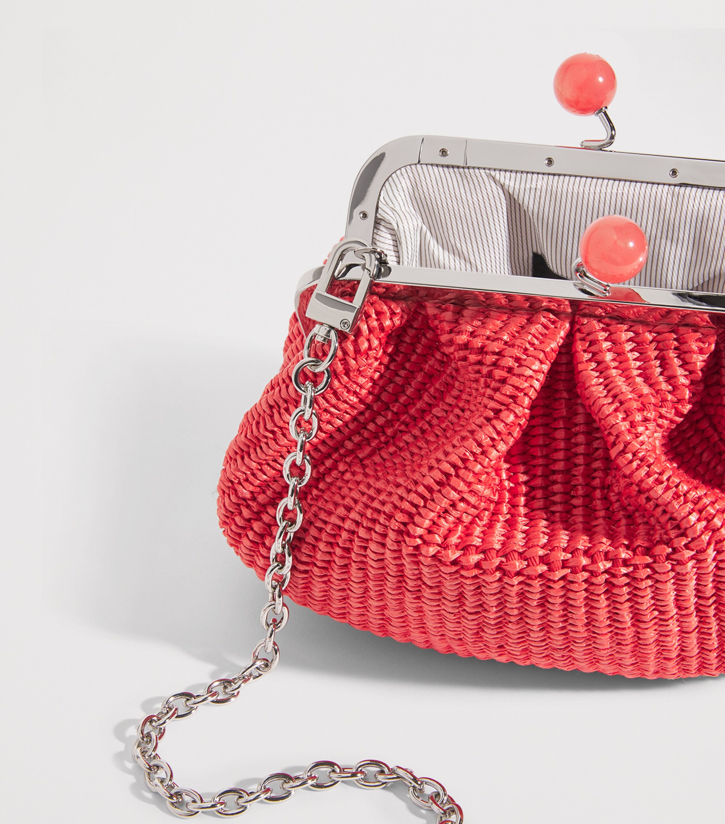 Small Raffia-Effect Pasticcino Bag RED Image 4