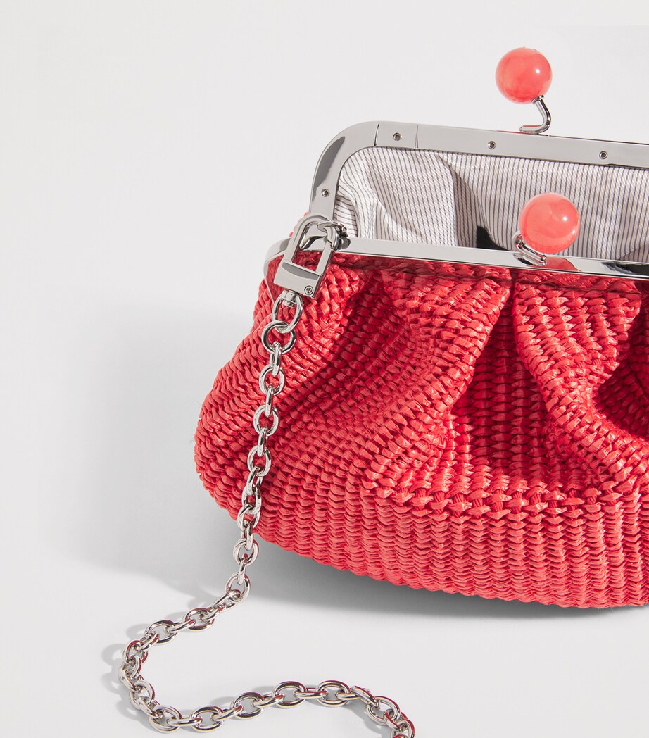 Small Raffia-Effect Pasticcino Bag RED Image 4