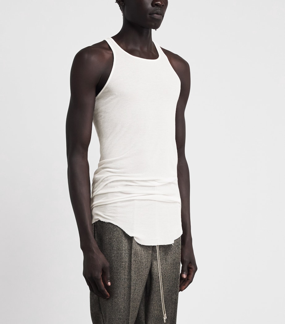 Rick Owens Mens Basic Rib Tank Top Milk Image 4
